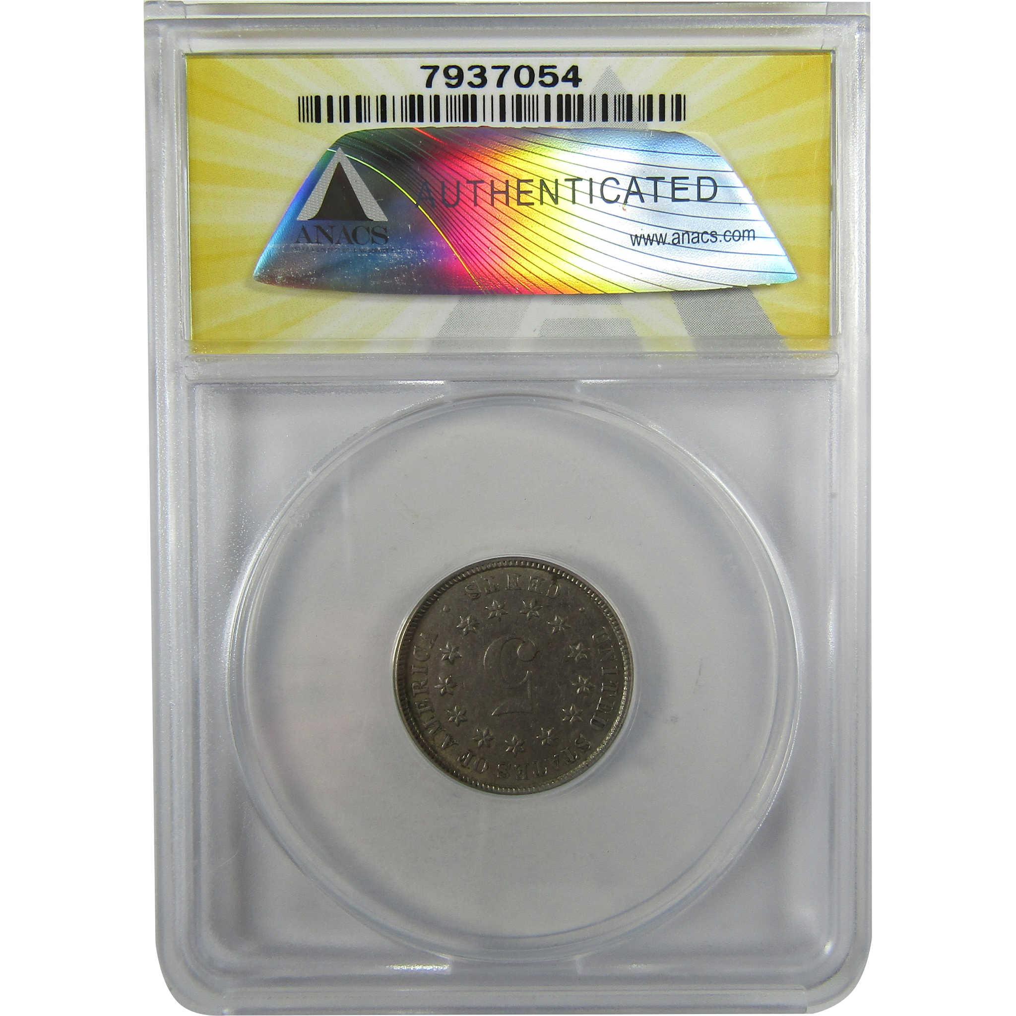 1883 Shield Nickel AU 55 ANACS 5c Coin Collectible SKU:I28025
