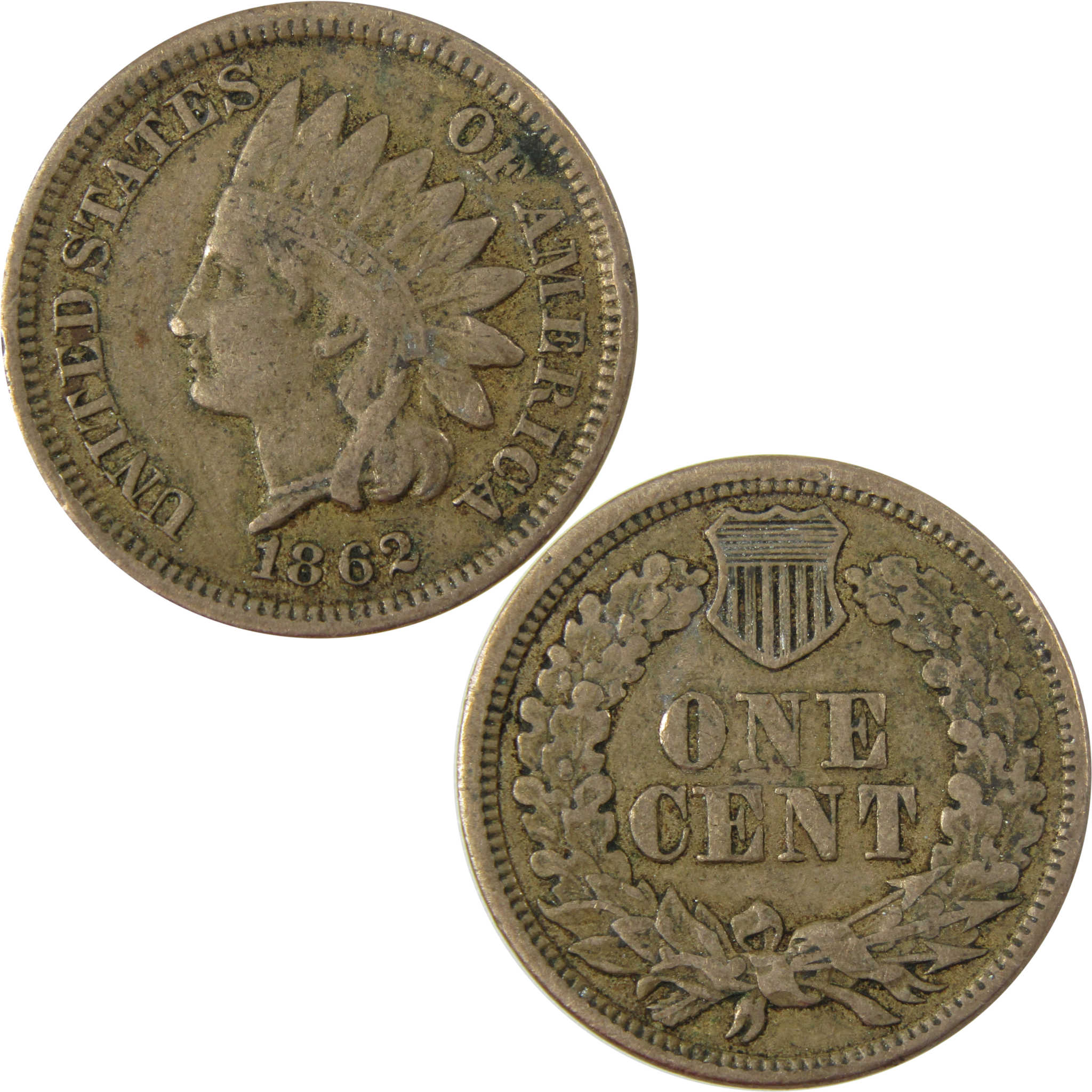 1862 Indian Head Cent VF Very Fine Penny 1c Coin SKU:CP1228