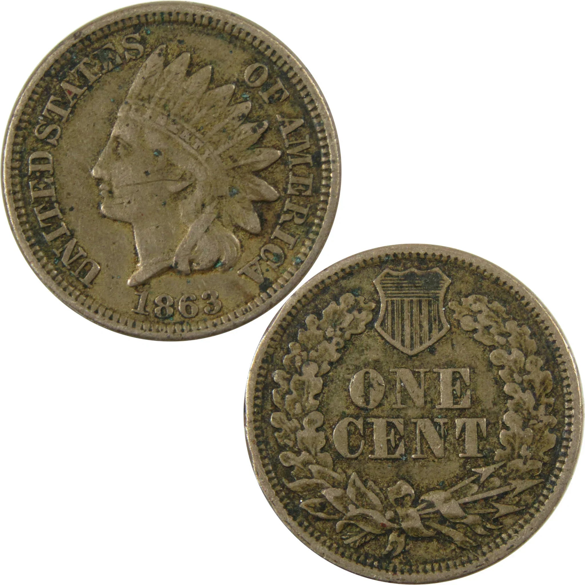 1863 Indian Head Cent VF Very Fine Details Penny 1c Coin SKU:CP1113
