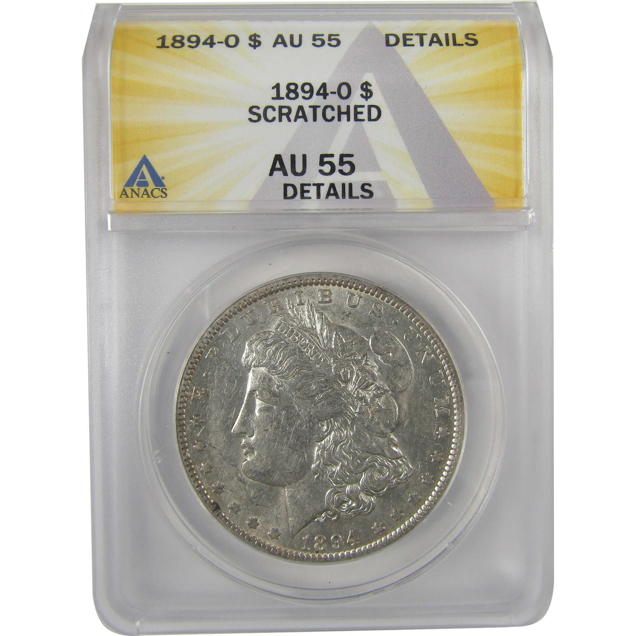 1894 O Morgan Dollar AU 55 Details ANACS Silver $1 Coin SKU:I19305 - Morgan coin - Morgan silver dollar - Morgan silver dollar for sale - Profile Coins & Collectibles