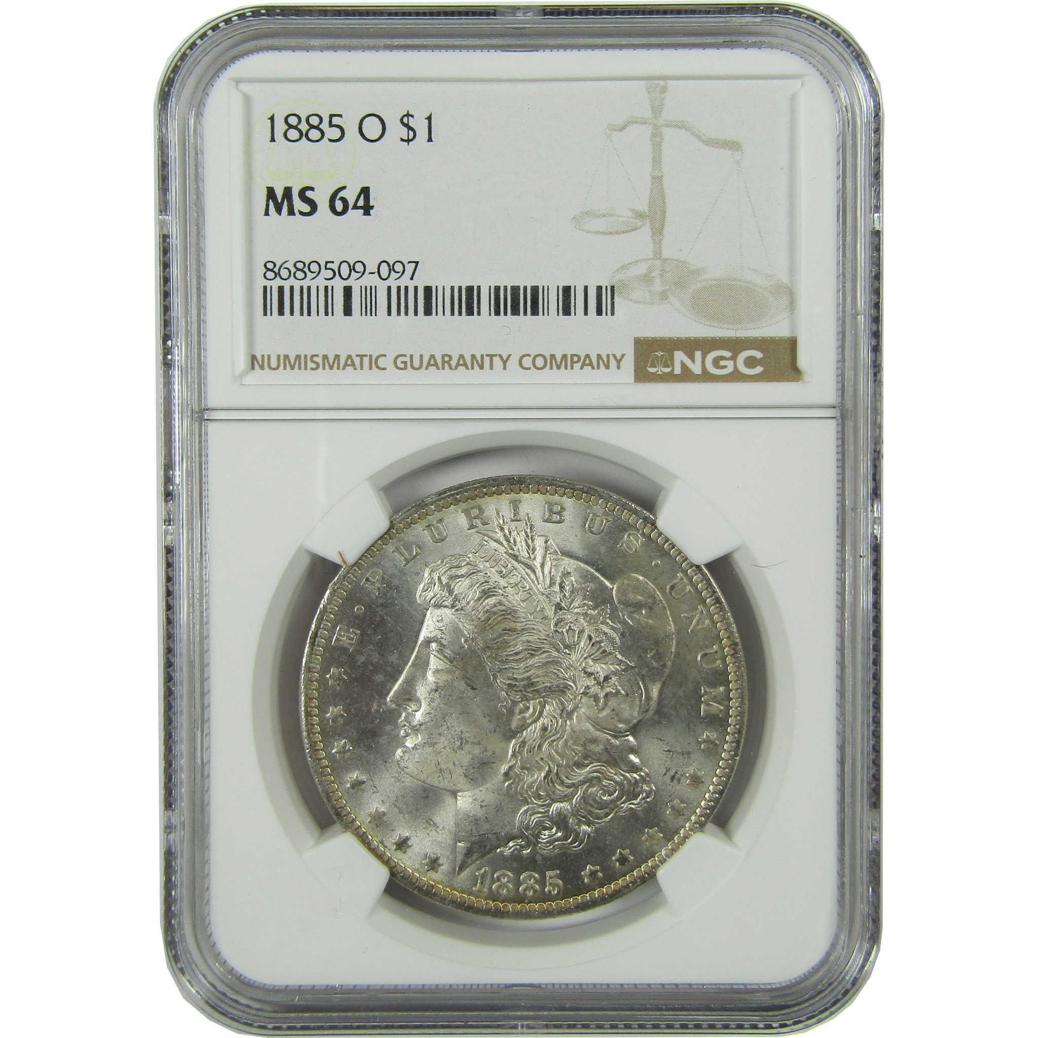 1885 O Morgan Silver Dollar MS 64 NGC Uncirculated SKU:CP867 - Morgan coin - Morgan silver dollar - Morgan silver dollar for sale - Profile Coins & Collectibles
