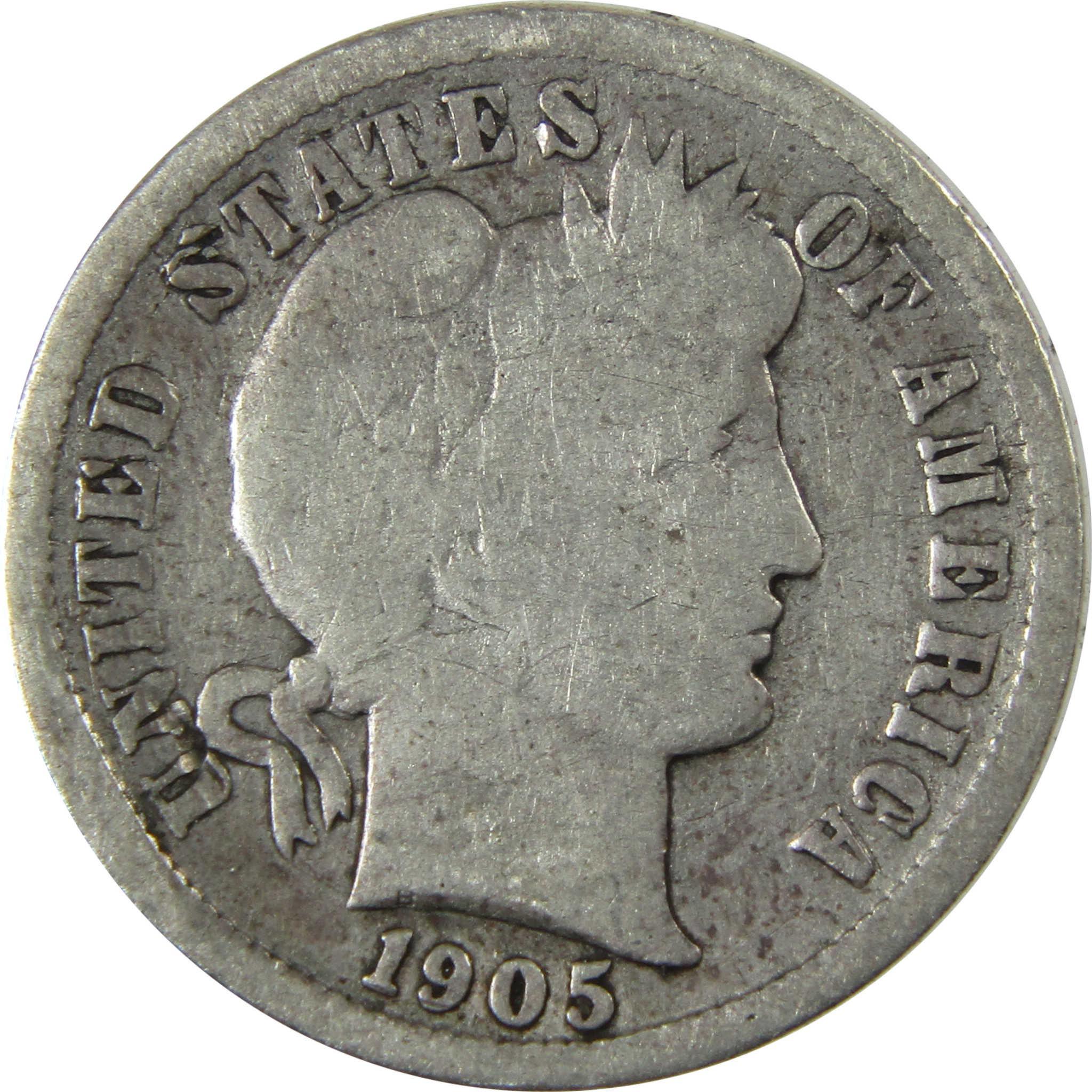 1905 O Micro O Barber Silver Dime G Good Details 10c Coin SKU:I26631