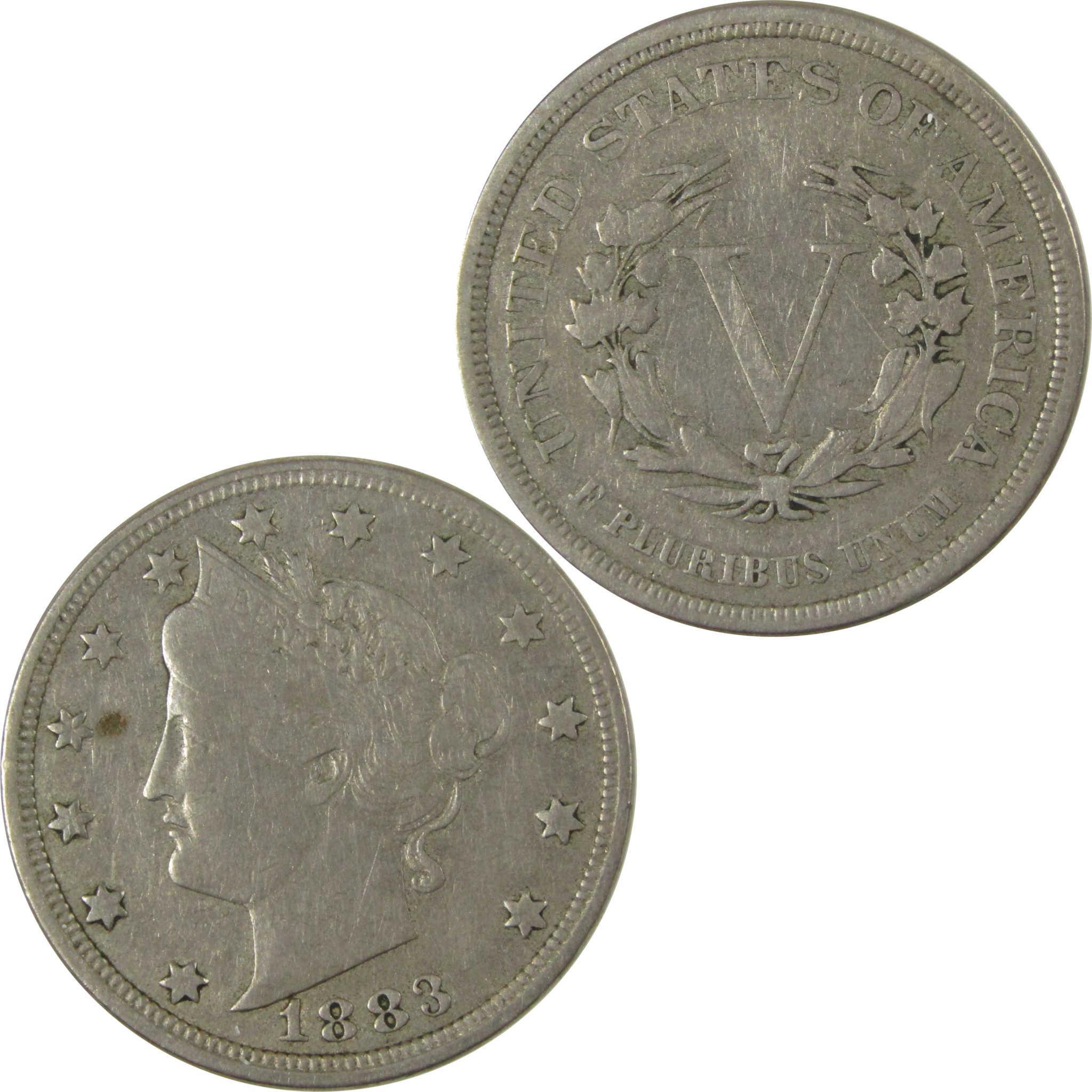1883 No Cents Liberty Head V Nickel VF Very Fine 5c Coin SKU:I26514