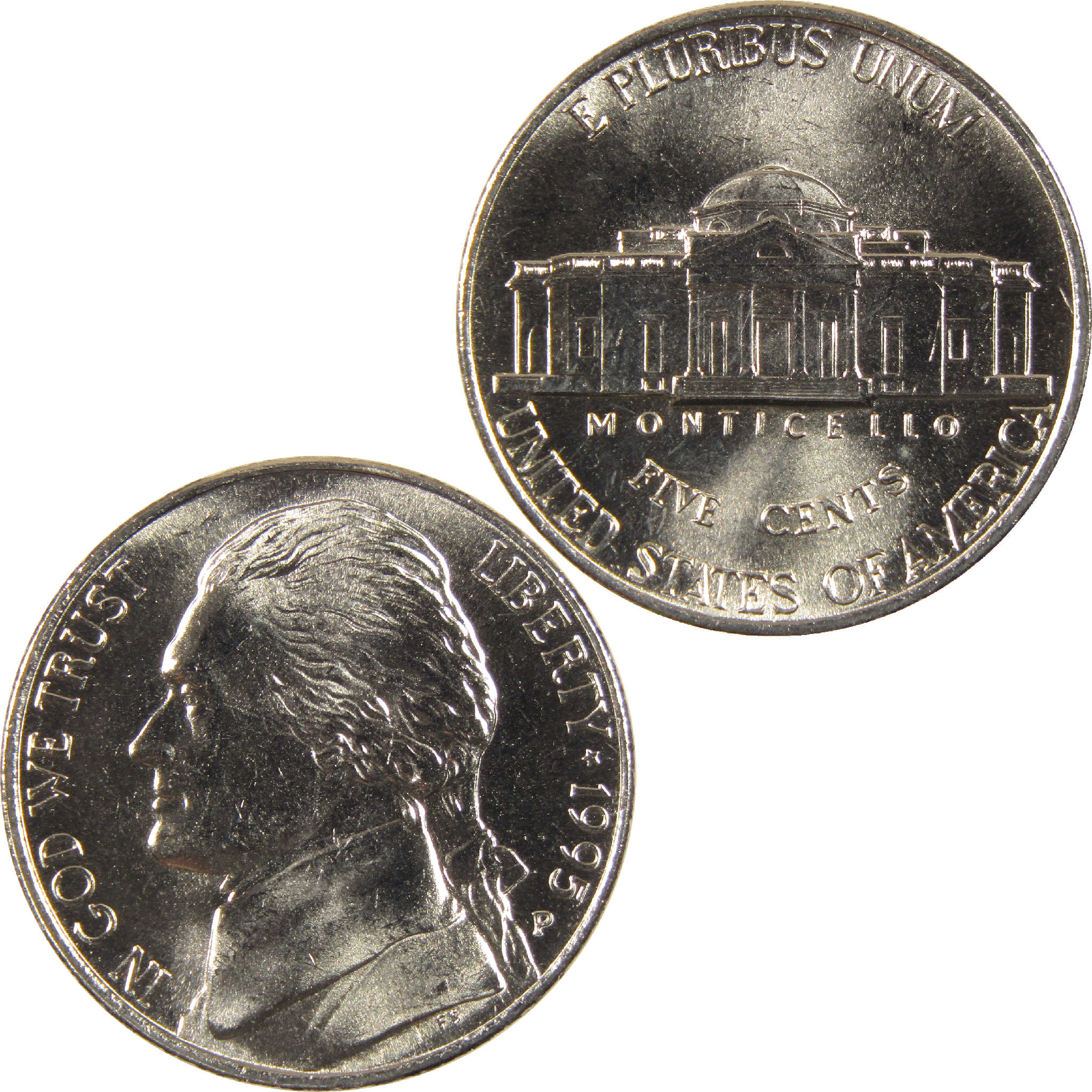 1995 P Jefferson Nickel BU Uncirculated 5c Coin