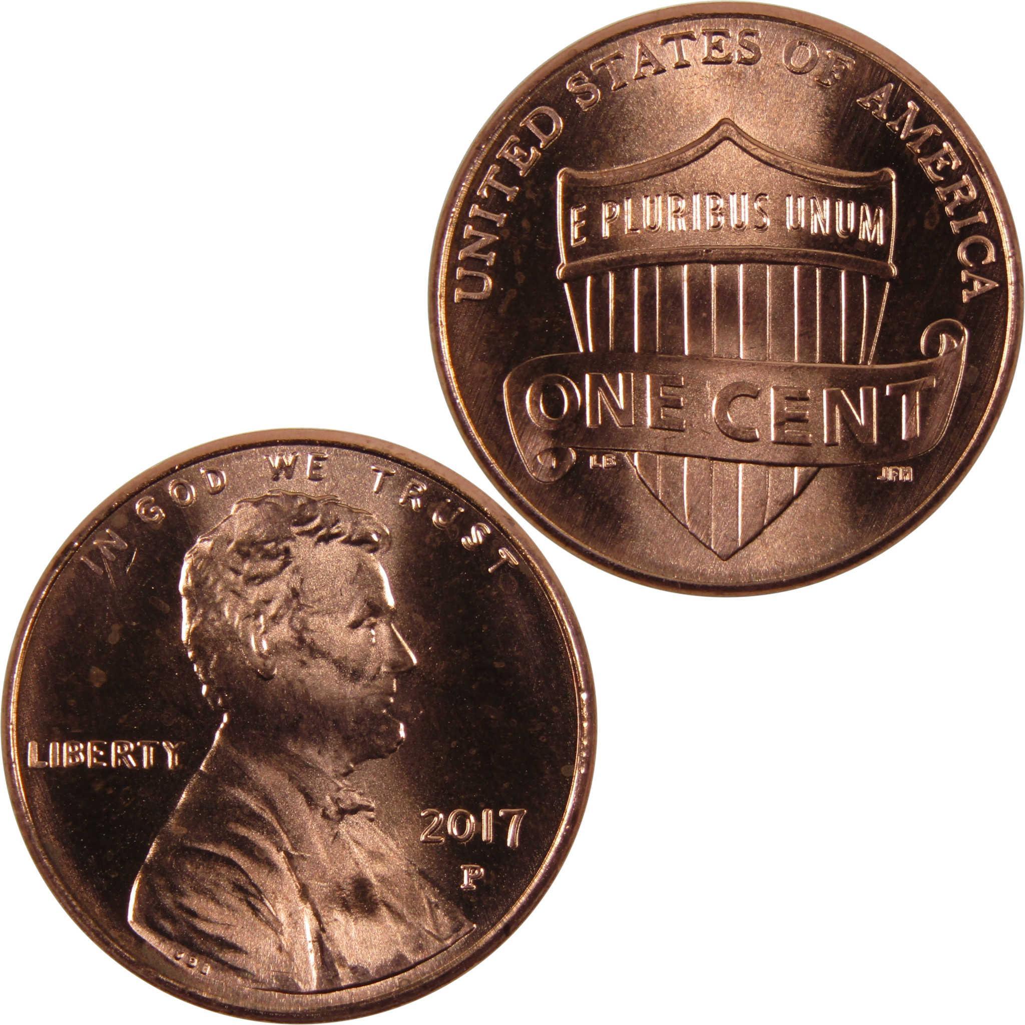 2017 P Lincoln Shield Cent BU Uncirculated Penny 1c Coin