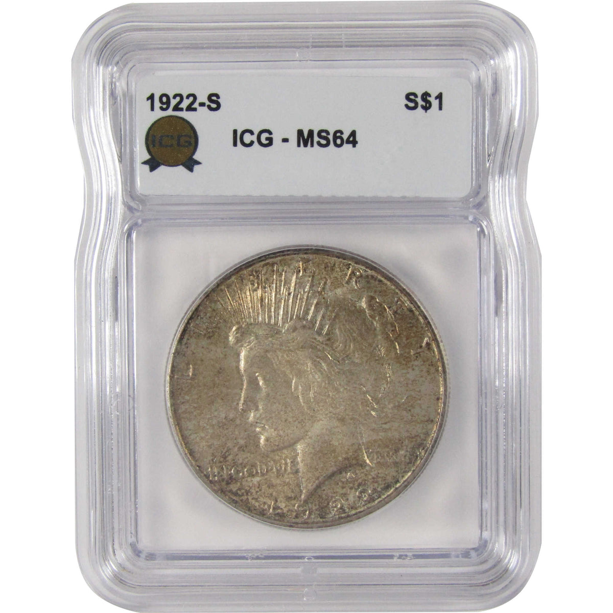 1922 S Peace Silver Dollar MS 64 ICG Uncirculated $1 Coin SKU:I29177
