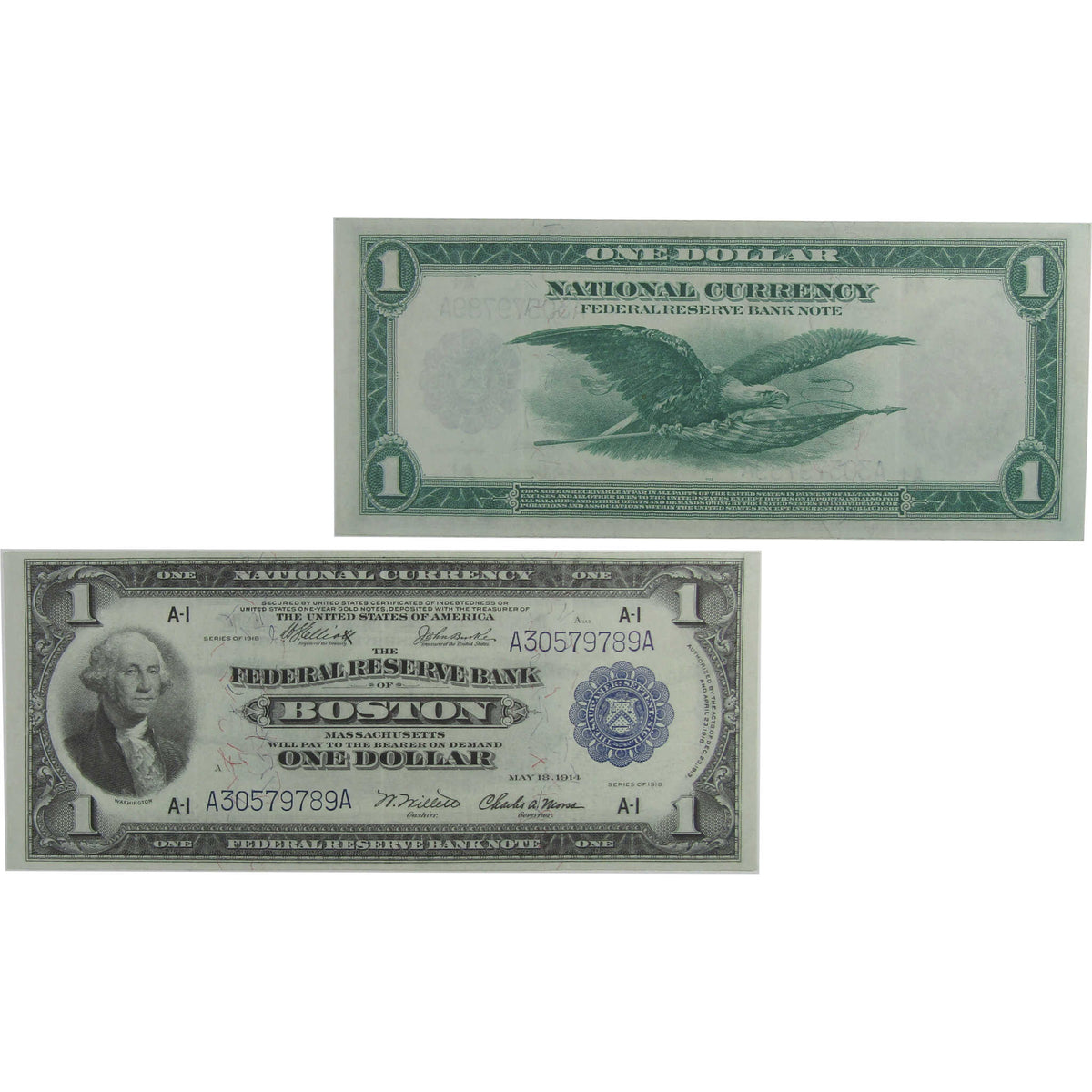 1918 $1 Federal Reserve Bank Note Fr 710 Boston MA XF Extremely Fine