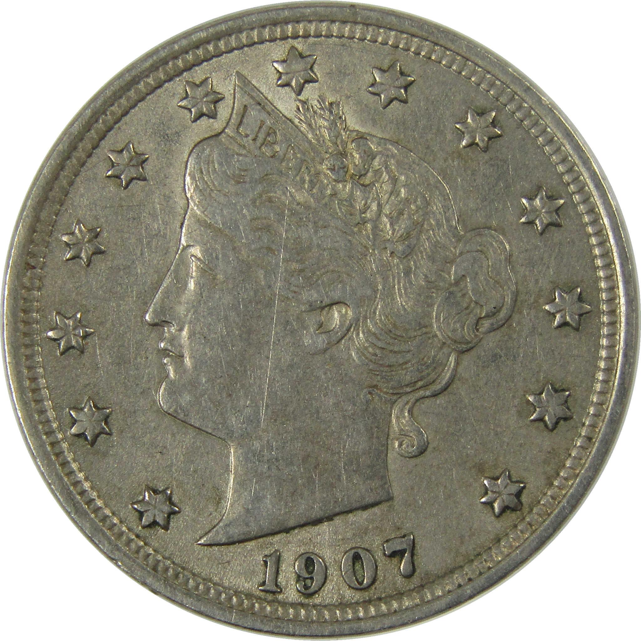 1907 Liberty Head V Nickel XF EF Extremely Fine 5c Coin SKU:I27825