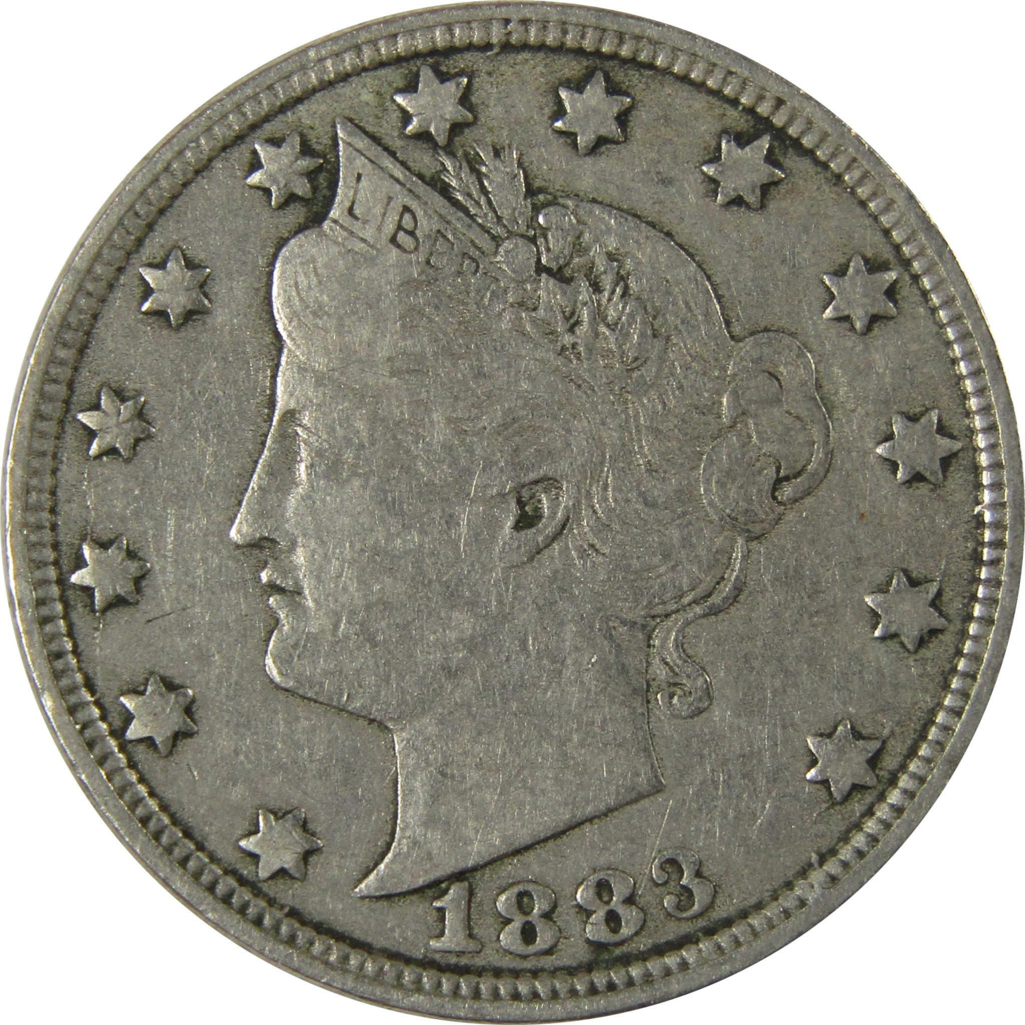 1883 No Cents Liberty Head V Nickel VF Very Fine 5c Coin SKU:I26530