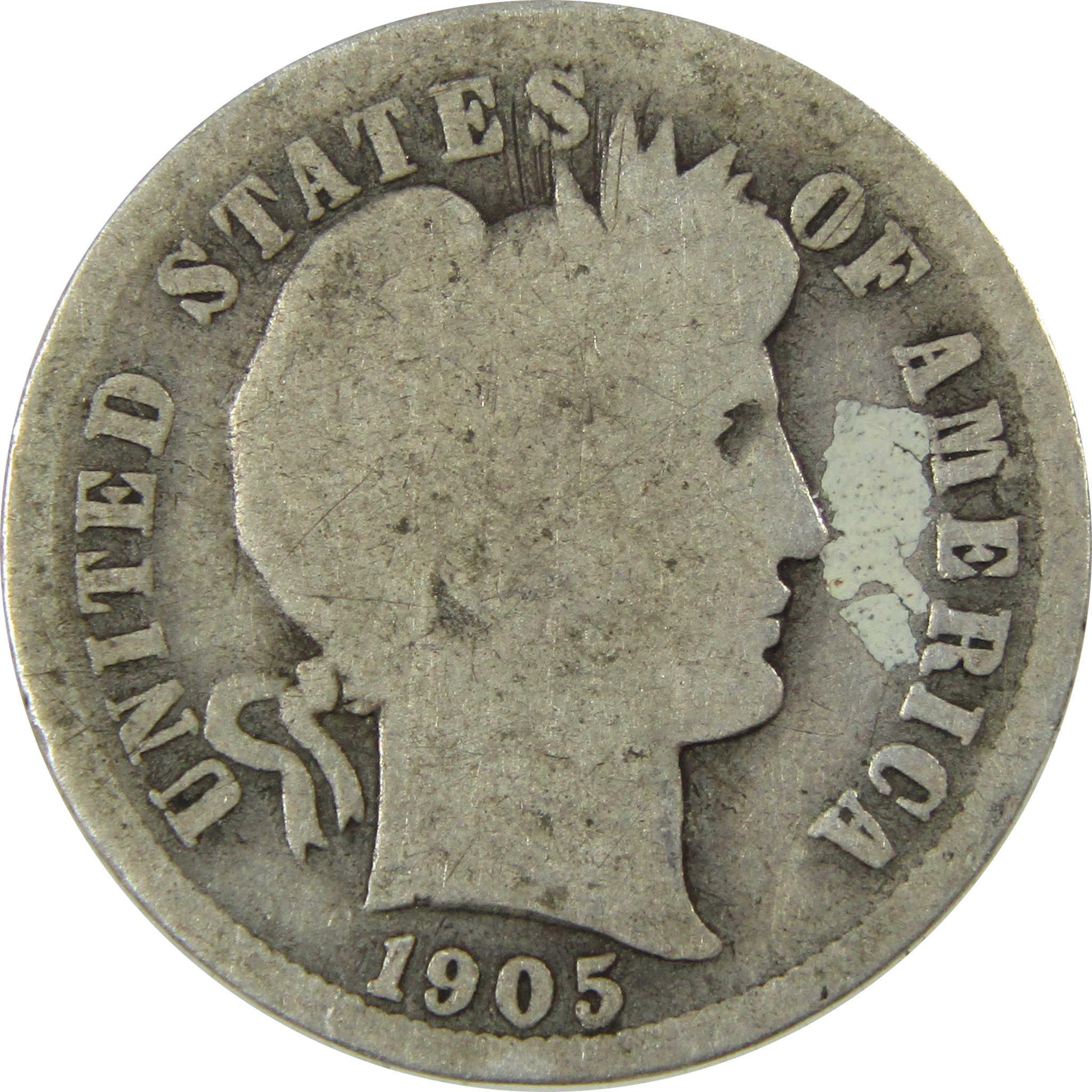 1905 O Micro O Barber Silver Dime AG About Good 10c Coin SKU:I26626