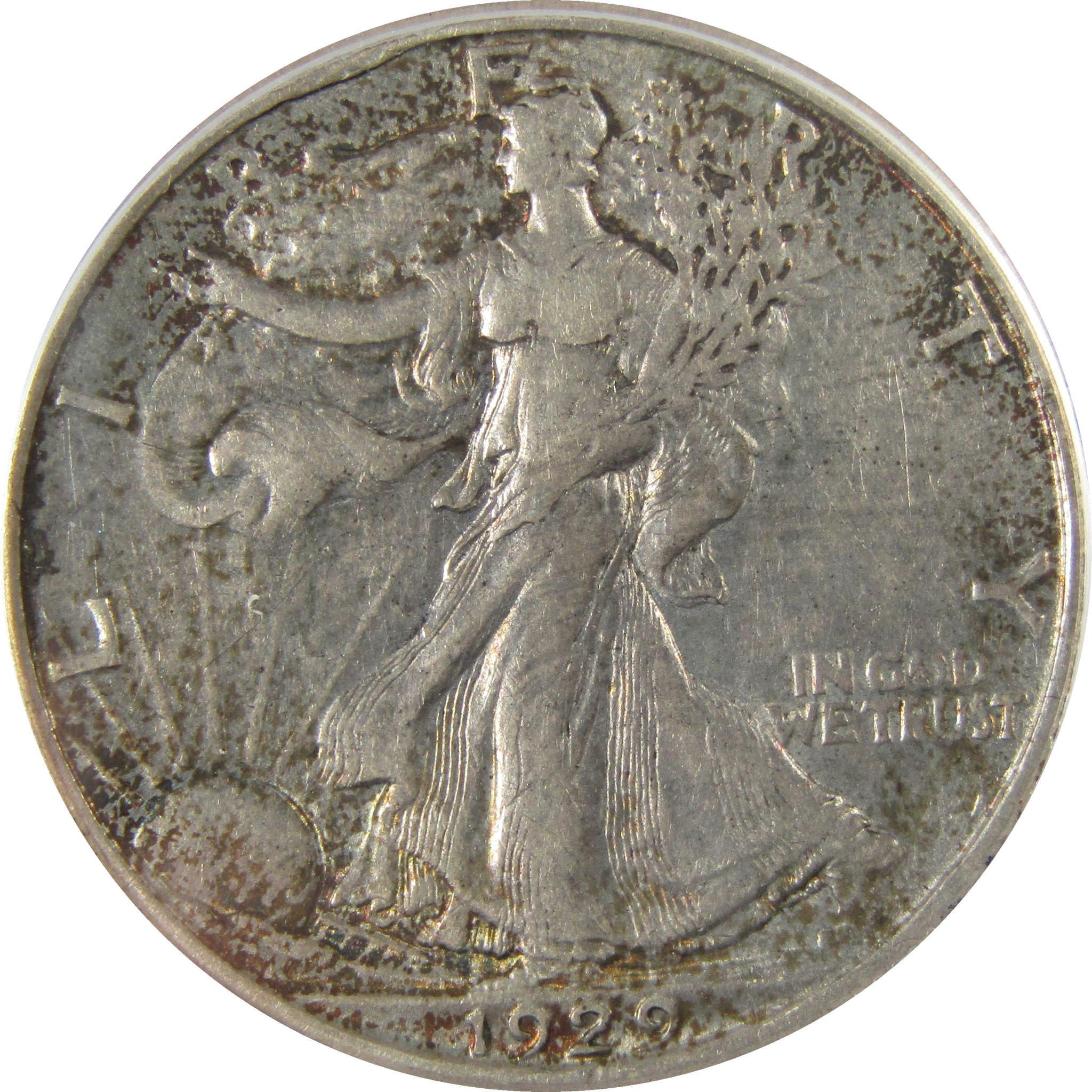 1929 D Liberty Walking Silver Half Dollar EF 45 ANACS SKU:I28036