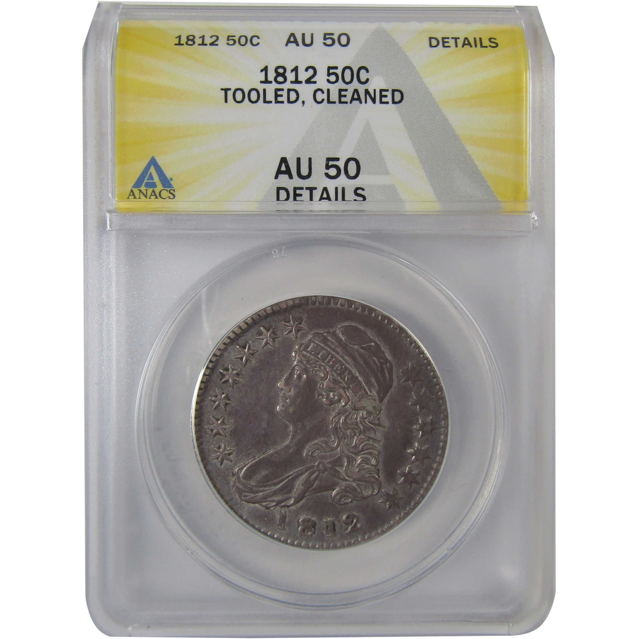 1812 Capped Bust Half Dollar AU 50 Details ANACS Silver SKU:CPC1156