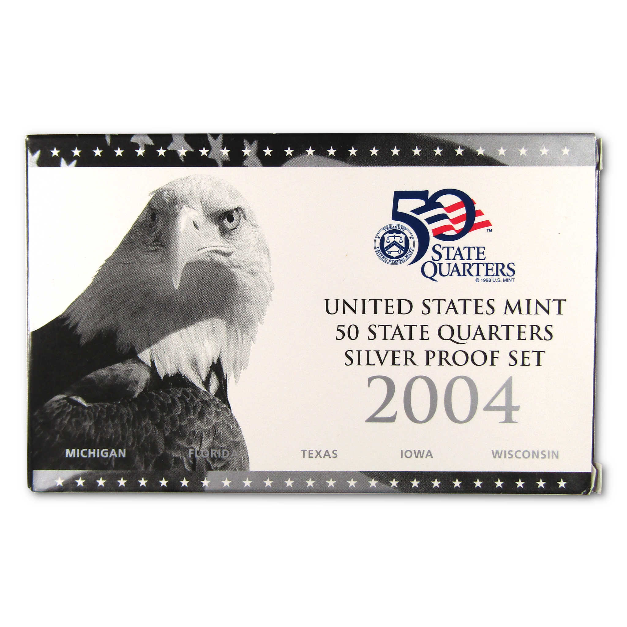 2004 State Quarter Silver Proof Set U.S. Mint Packaging OGP COA