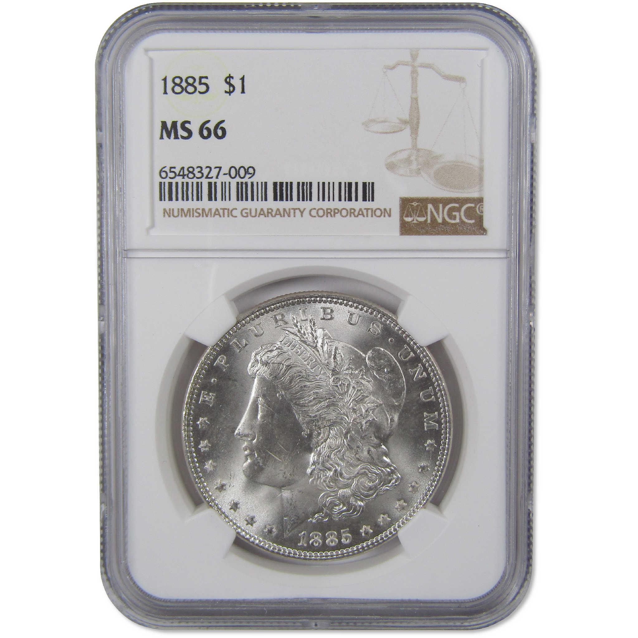 1885 Morgan Silver Dollar MS 66 NGC Uncirculated $1 Coin Collectible - Morgan coin - Morgan silver dollar - Morgan silver dollar for sale - Profile Coins & Collectibles