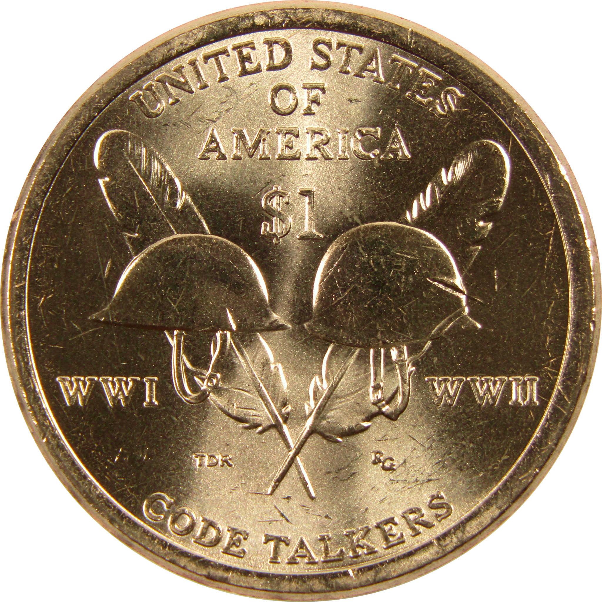 2016 P Code Talkers Native American Dollar BU Uncirculated $1 Coin