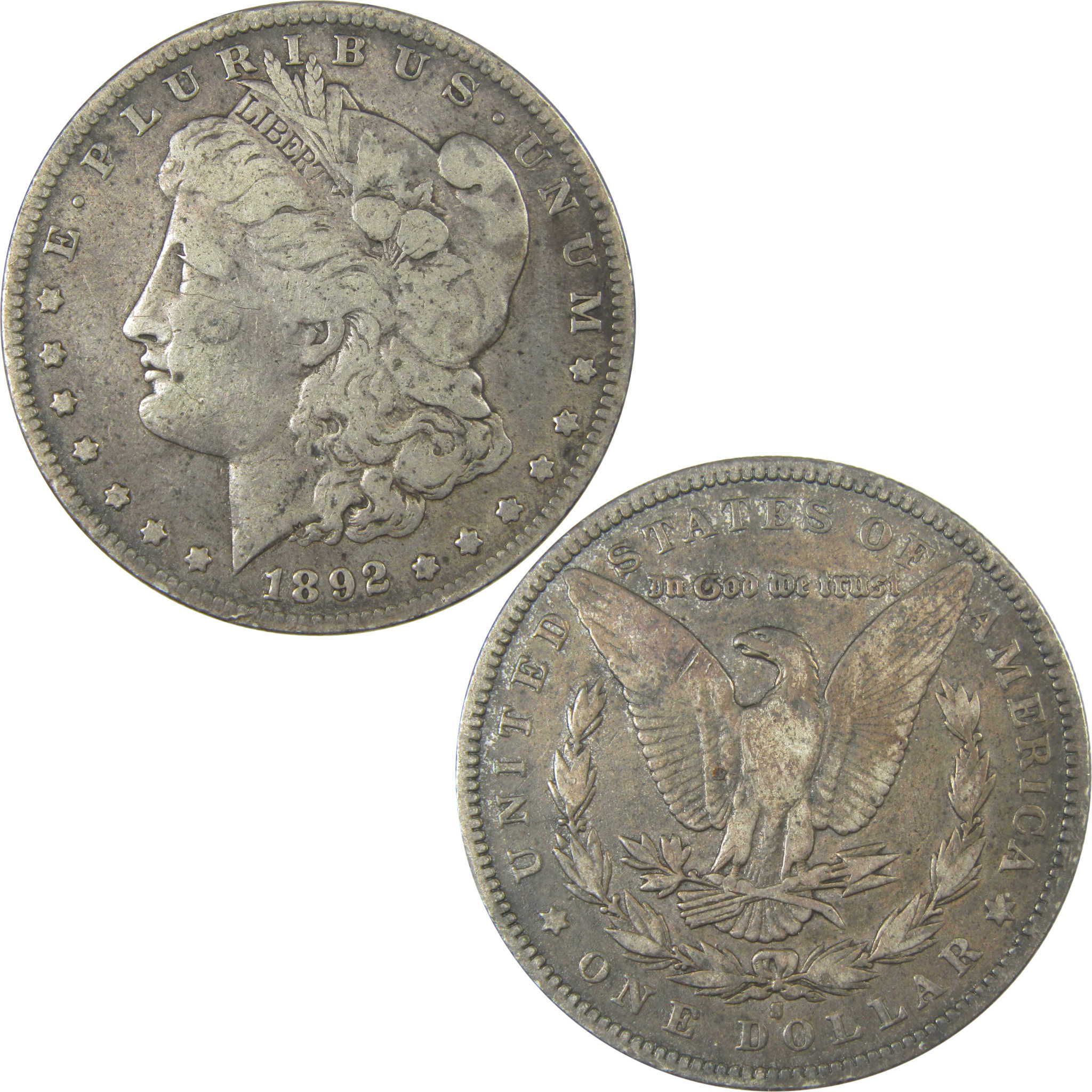 1892 S Morgan Dollar F Fine Silver $1 Coin SKU:CPC0972 - Morgan coin - Morgan silver dollar - Morgan silver dollar for sale - Profile Coins & Collectibles