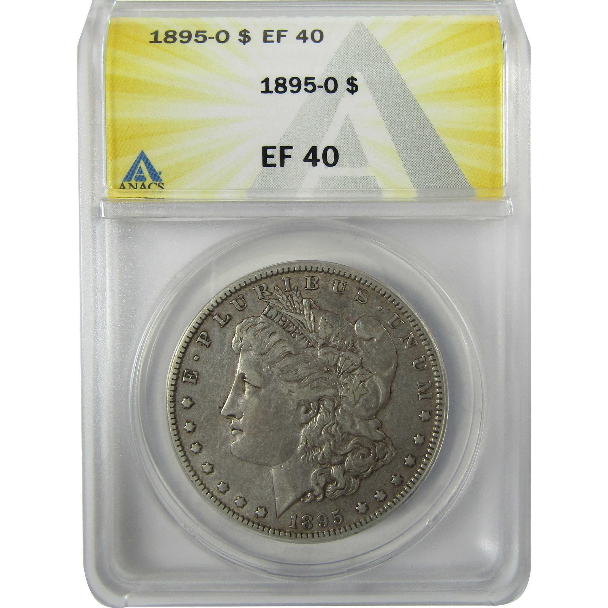 1895 O Morgan Silver Dollar EF 40 ANACS $1 Coin Collectible SKU:I27972 - Morgan coin - Morgan silver dollar - Morgan silver dollar for sale - Profile Coins & Collectibles