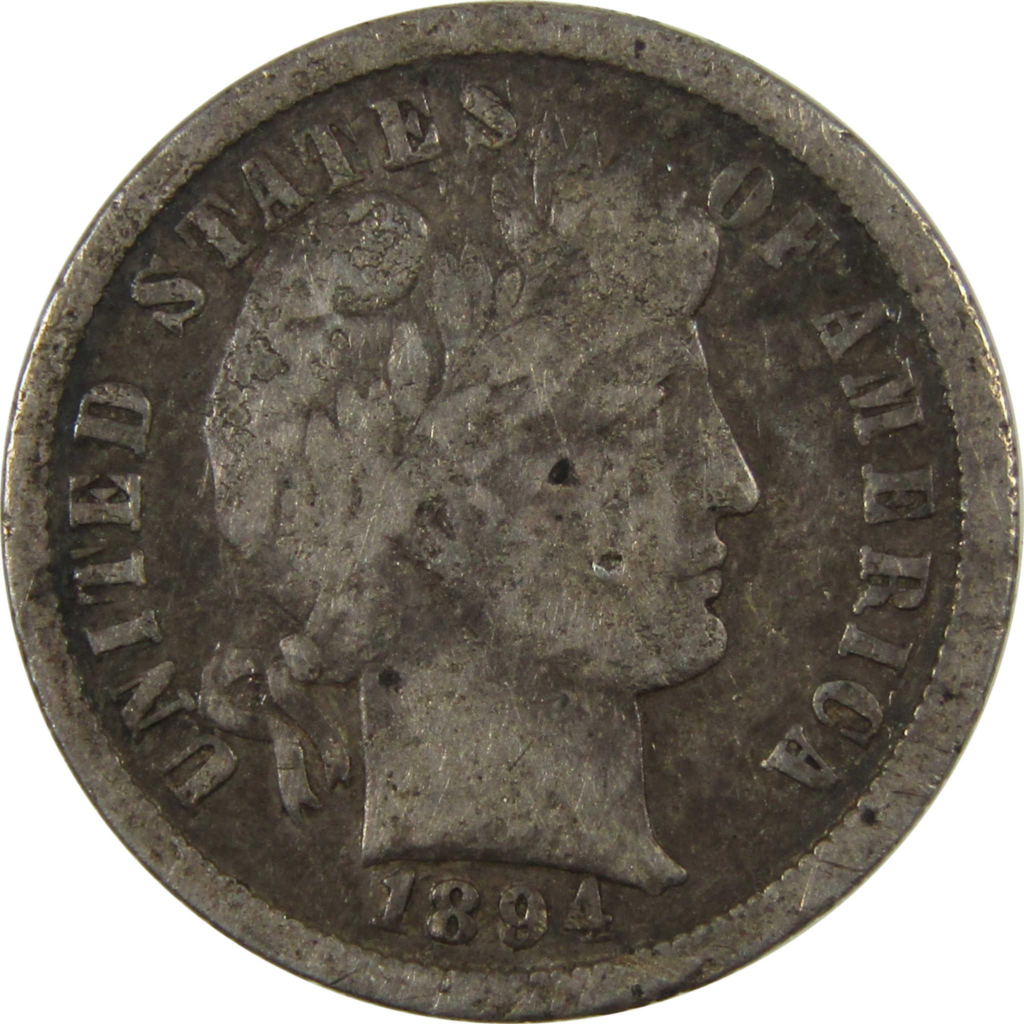1894 O Barber Silver Dime VG Very Good Details 10c Coin SKU:CP1336