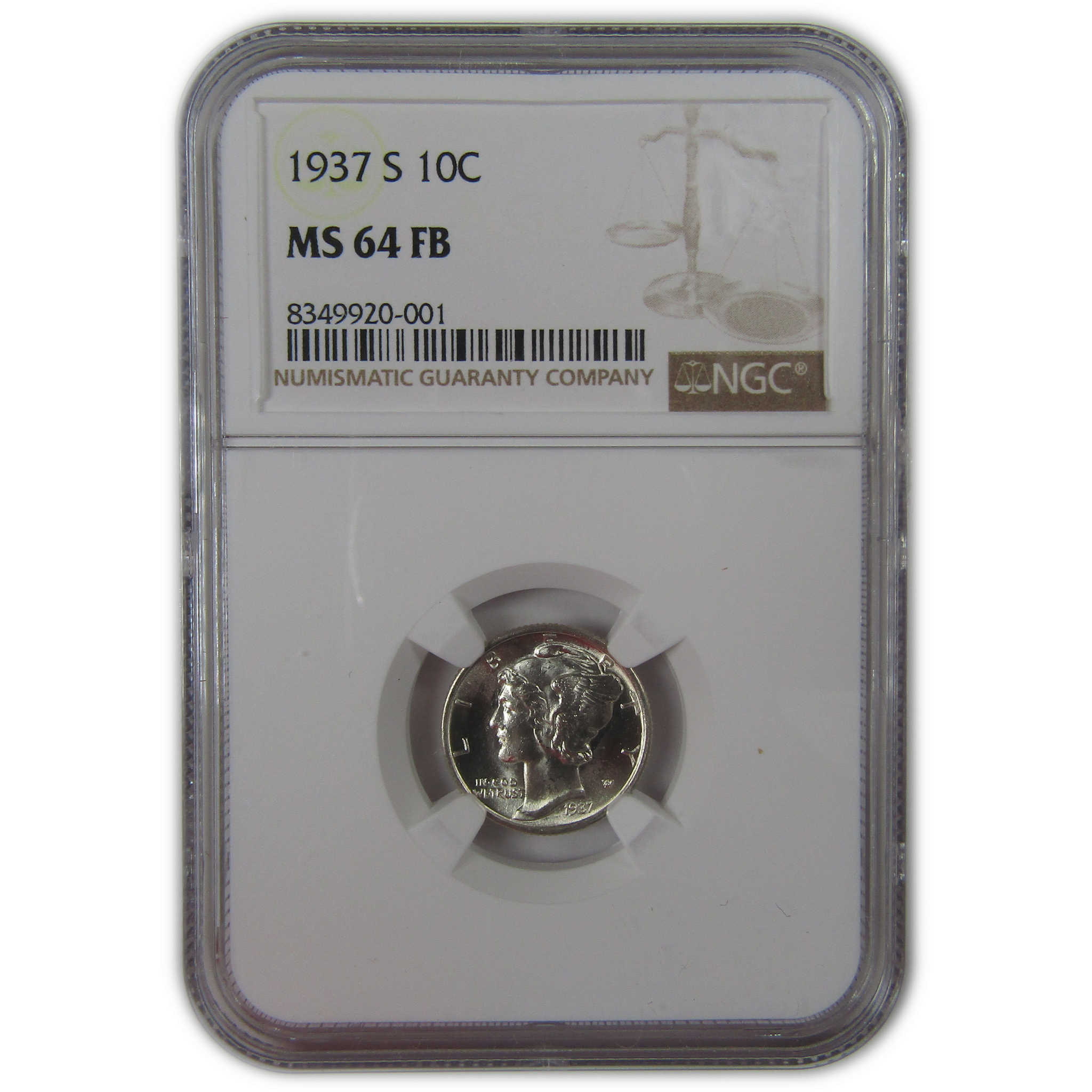 1937 S Mercury Dime MS 64 FB NGC Silver Uncirculated SKU:I23219