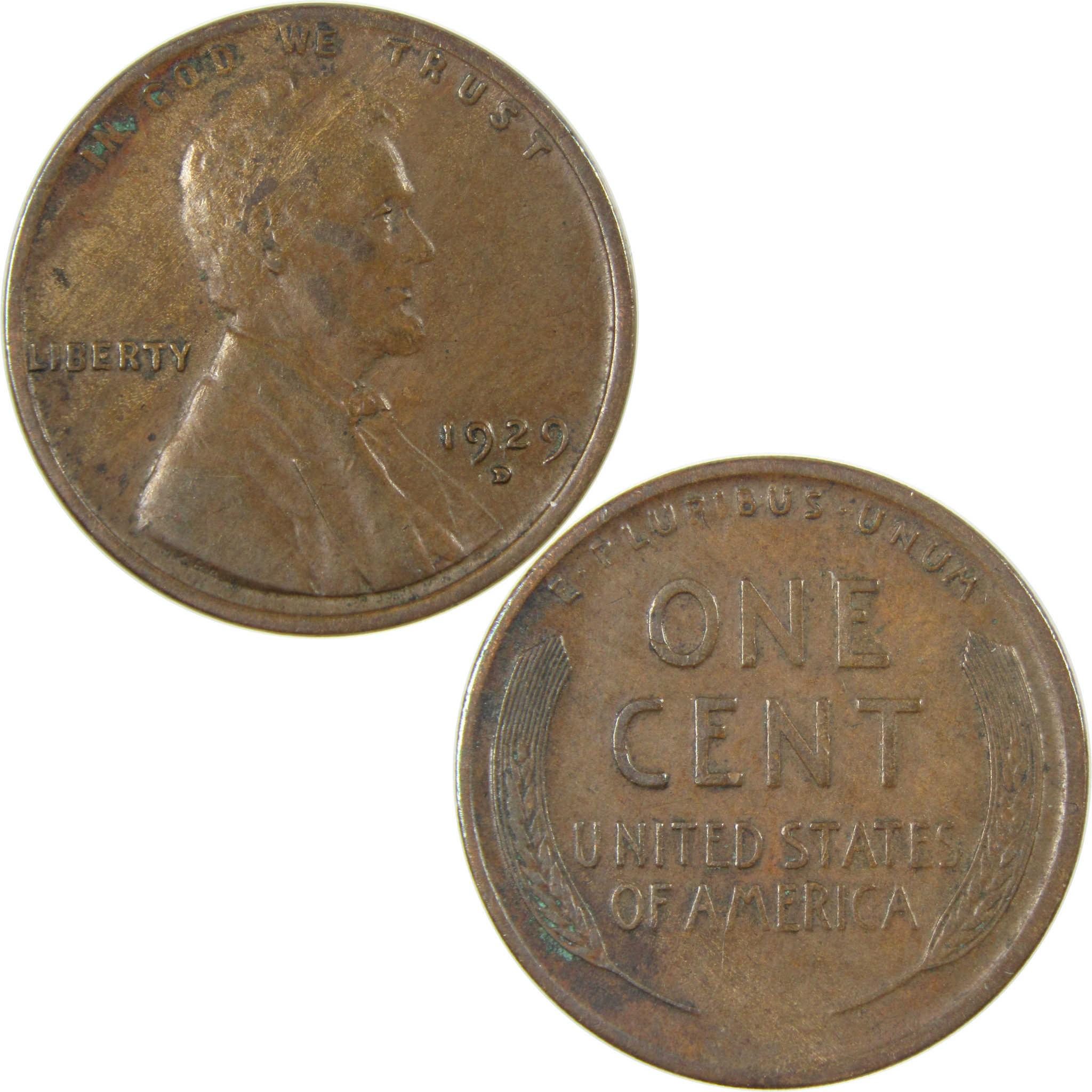 1929 D Lincoln Wheat Cent VF Very Fine Penny 1c Coin SKU:I27273