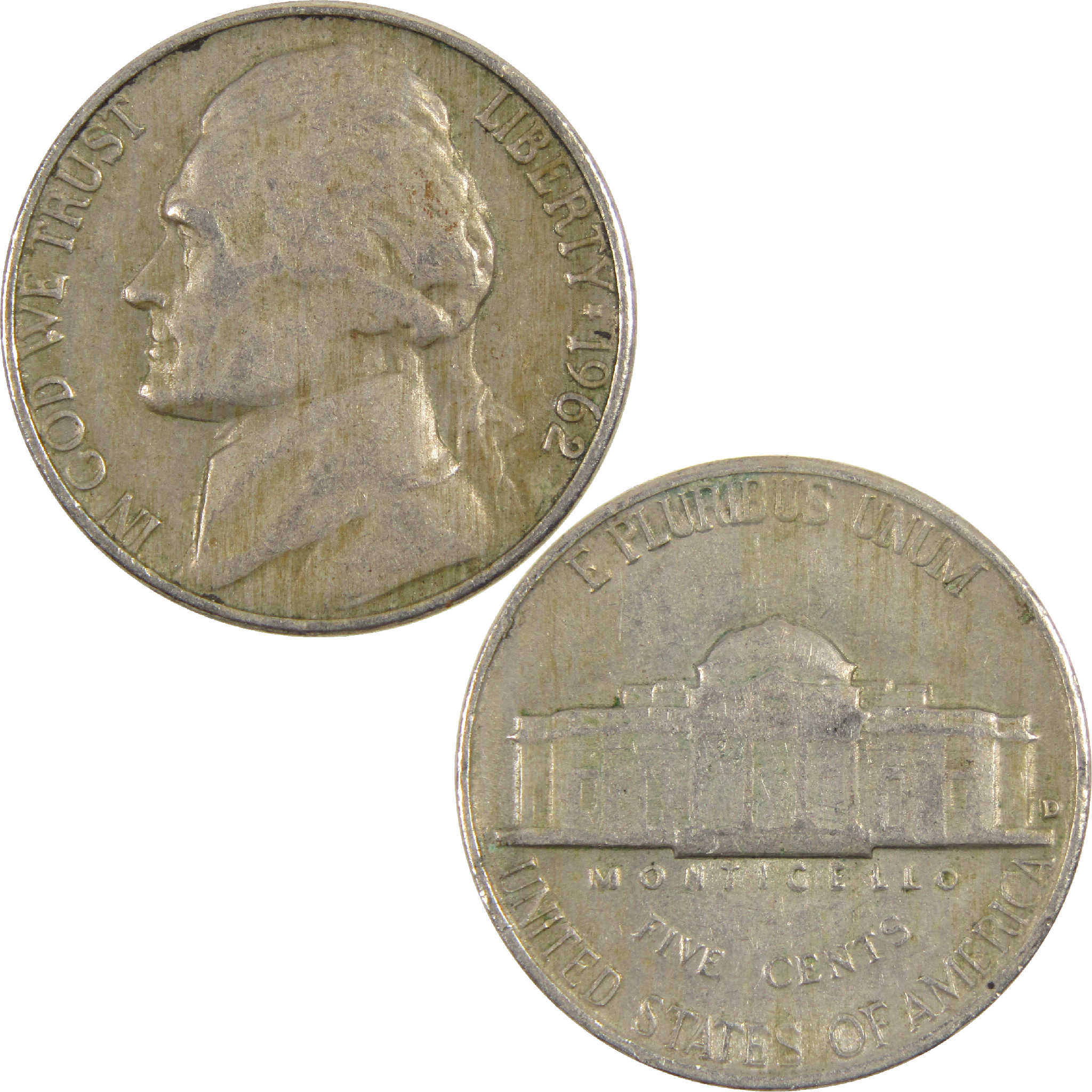 1962 D Jefferson Nickel AG About Good 5c Coin