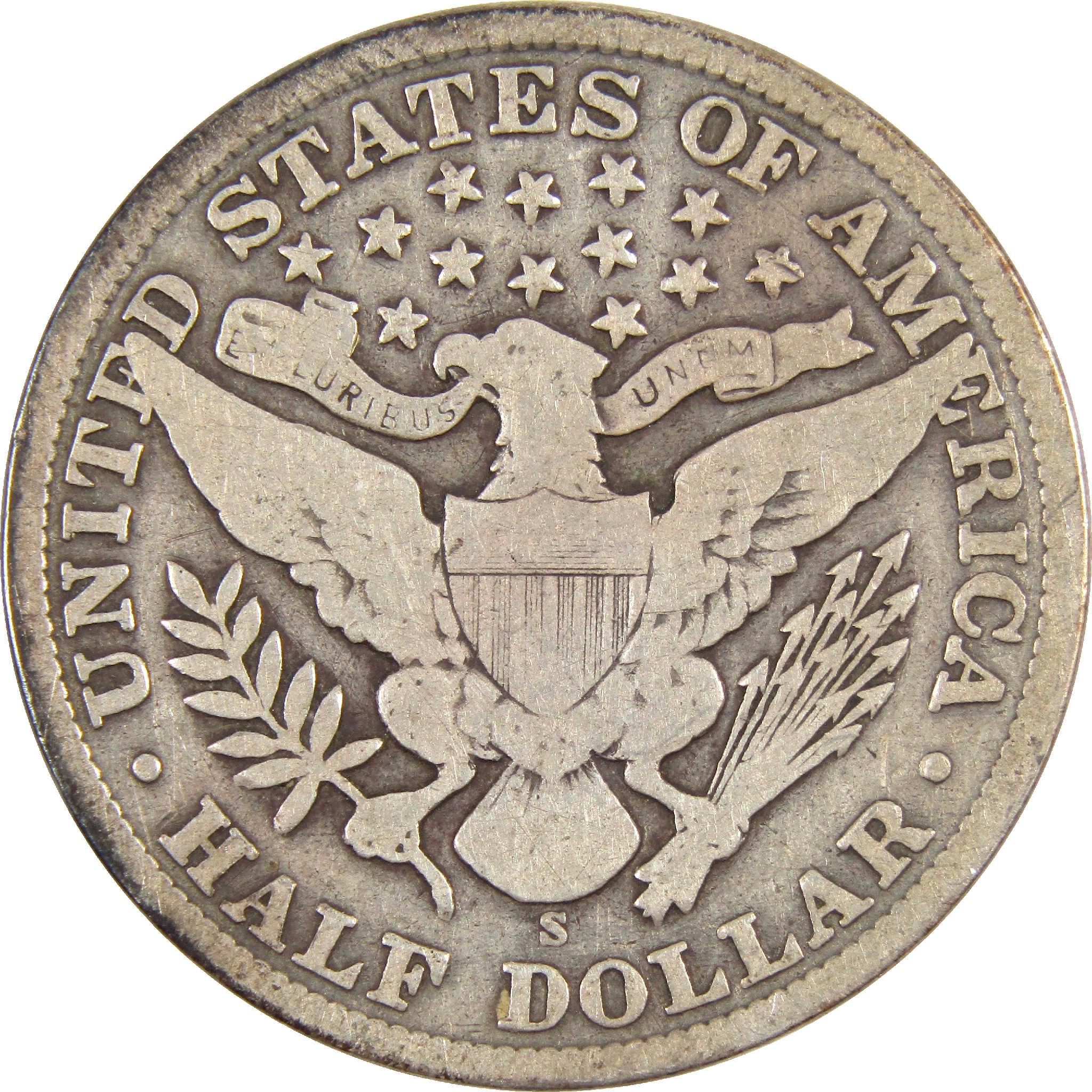 1907 S Barber Half Dollar G Good Silver 50c Coin