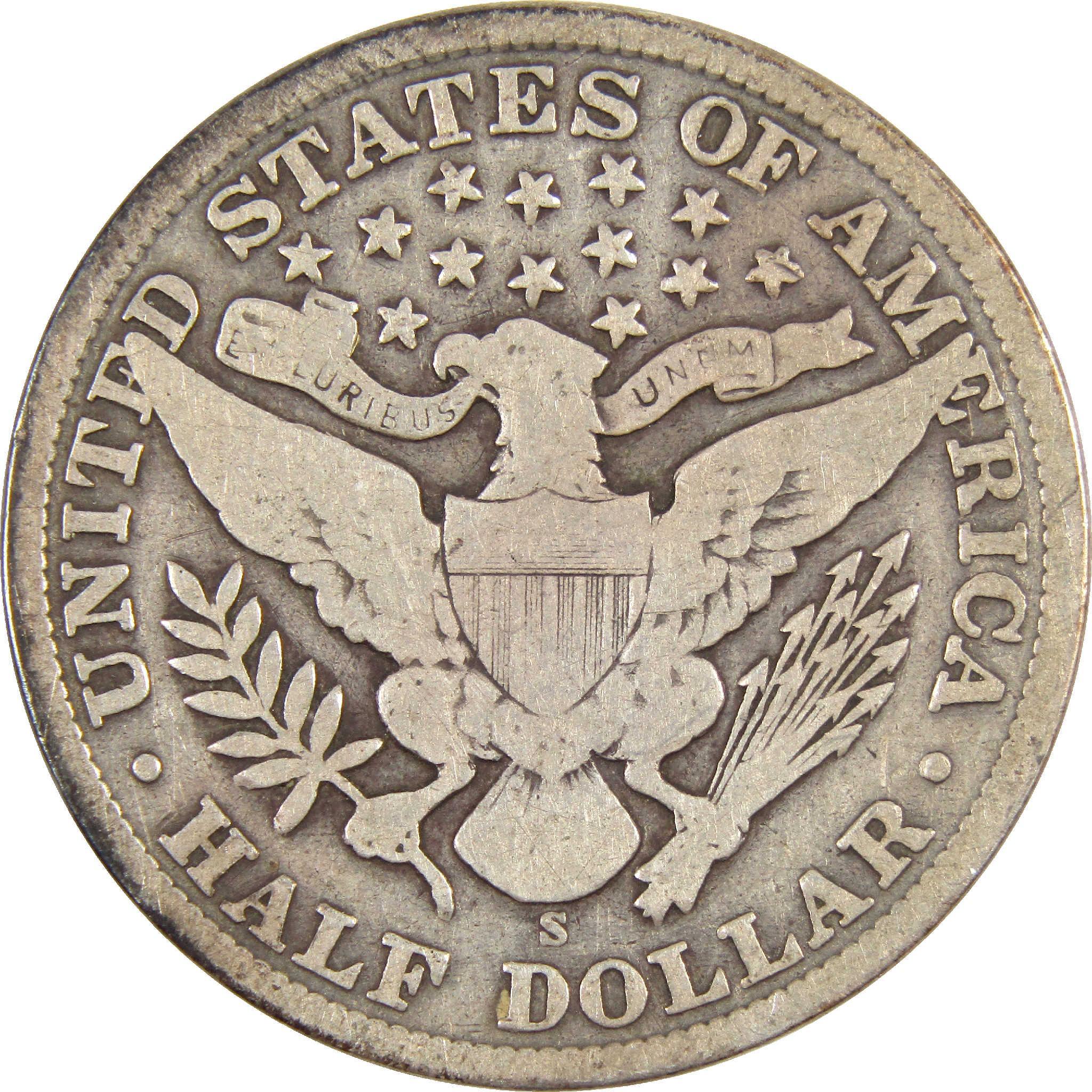 1907 S Barber Half Dollar G Good Silver 50c Coin