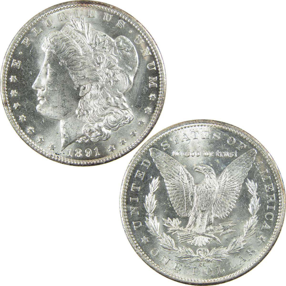 1891 CC Morgan Silver Dollar Uncirculated Details $1 Coin SKU:CP1689