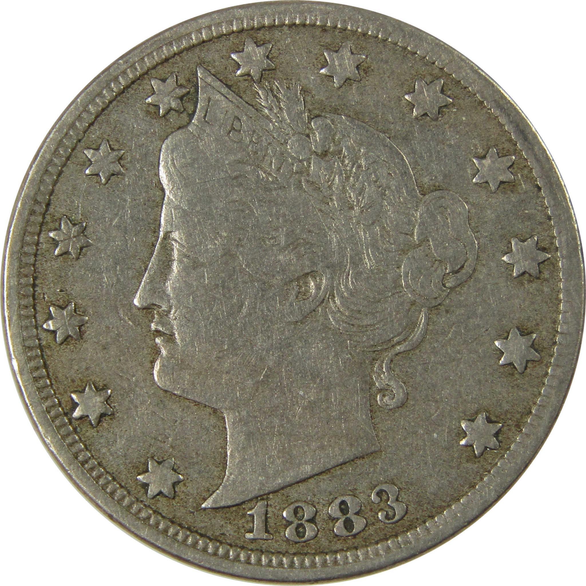 1883 No Cents Liberty Head V Nickel VF Very Fine 5c Coin SKU:I26513