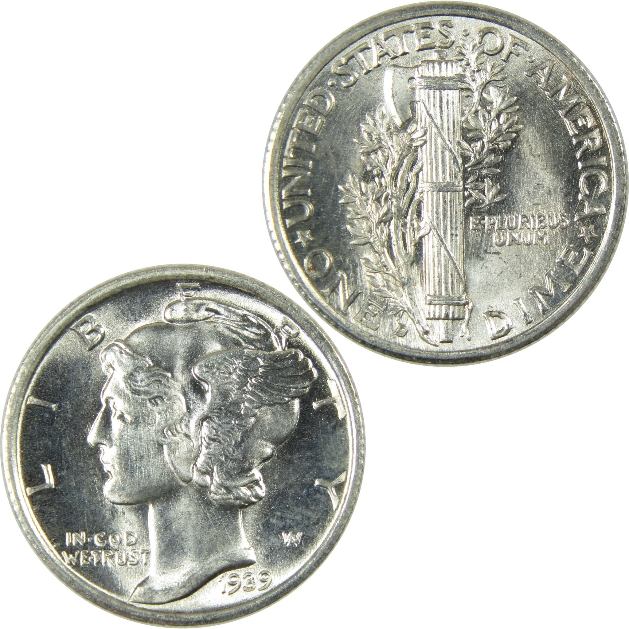 1939 D Mercury Silver Dime AU About Uncirculated 10c Coin SKU:CP350