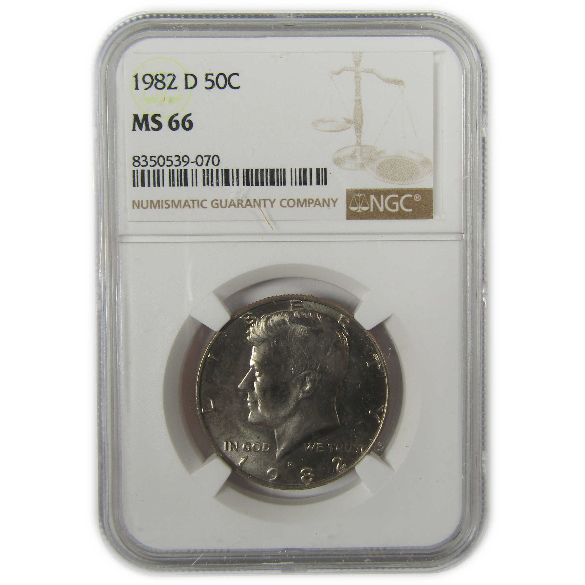 1982 D Kennedy Half Dollar MS 66 NGC Clad Uncirculated SKU:I20541