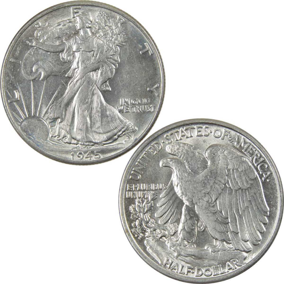1945 Liberty Walking Silver 50c Borderline Uncirculated SKU:I28645