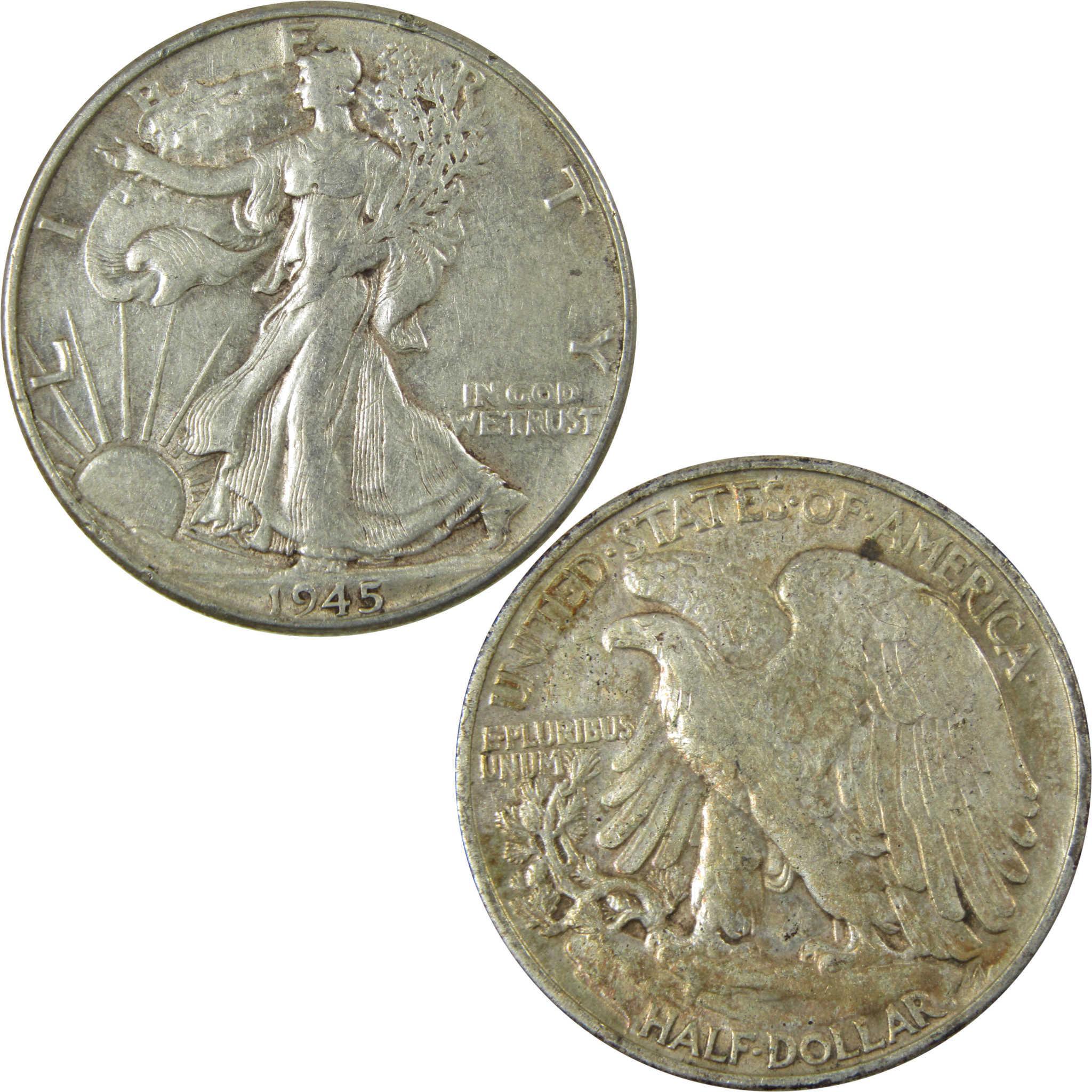 1945 Liberty Walking Silver Half Dollar XF EF Extremely Fine SKU:CP526