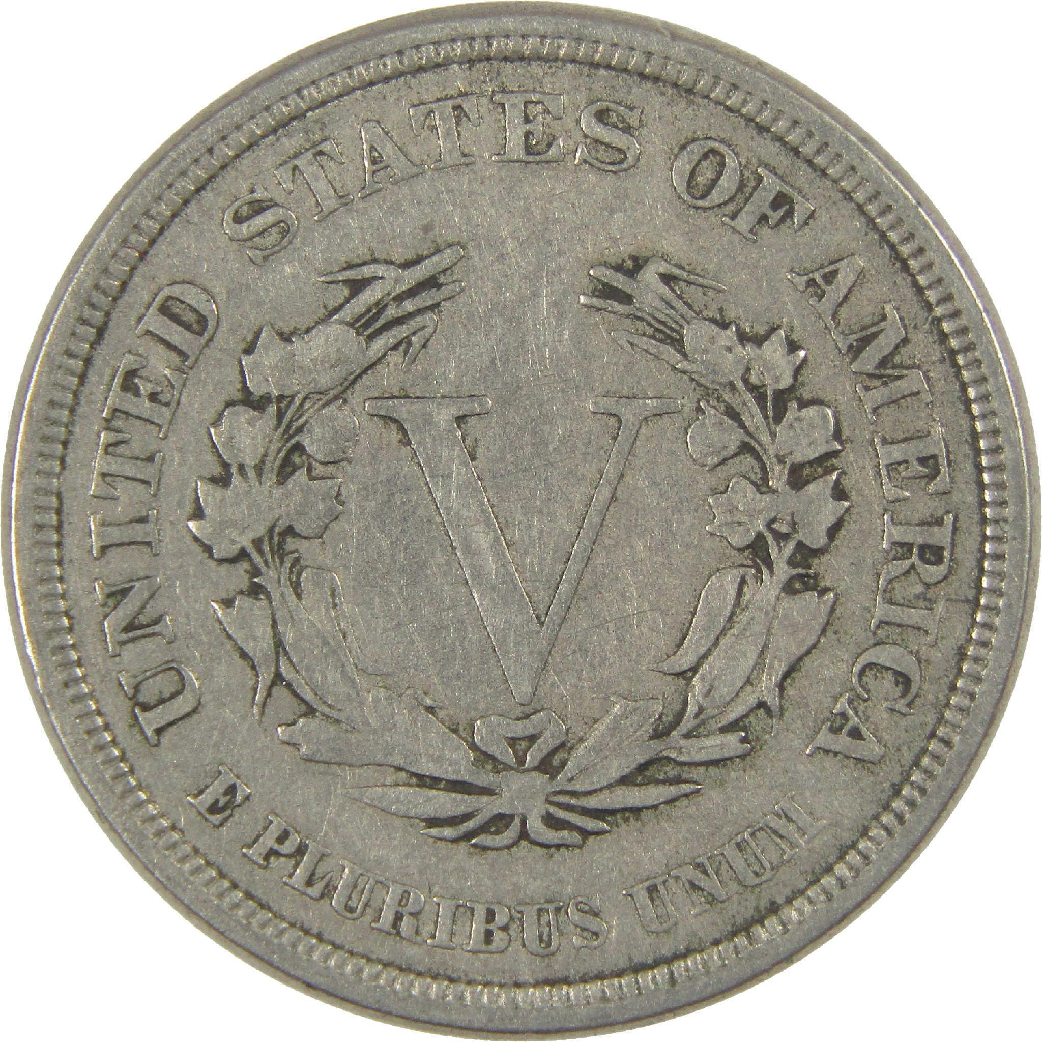 1883 No Cents Liberty Head V Nickel VF Very Fine 5c Coin