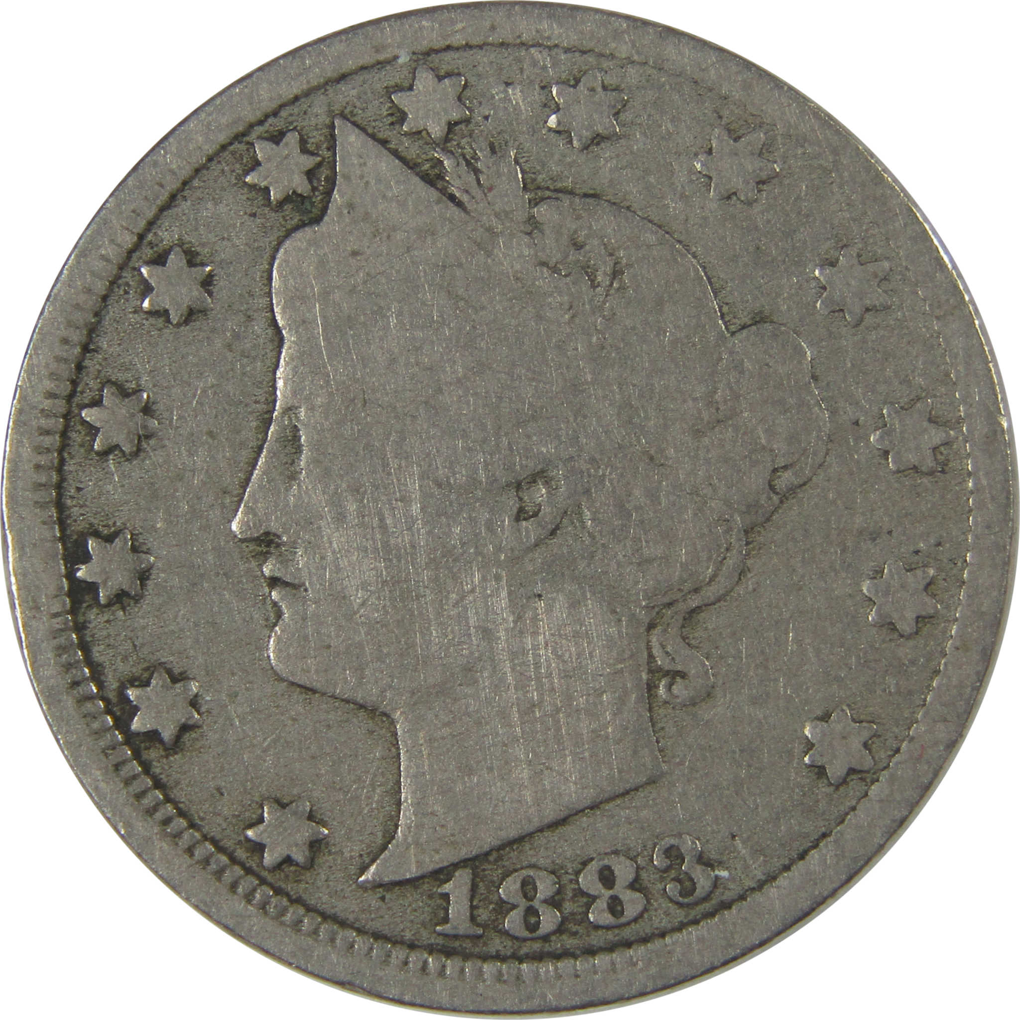 1883 No Cents Liberty Head V Nickel G Good Details 5c Coin SKU:I22745