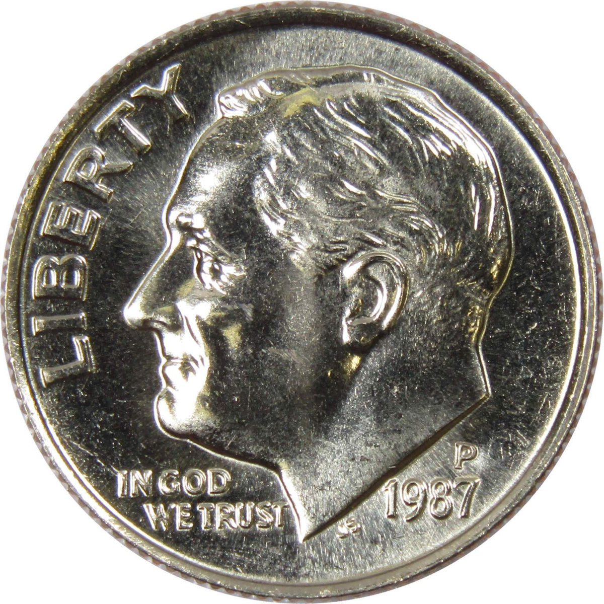 1987 P Roosevelt Dime Clad Uncirculated Mint State 10c Coin