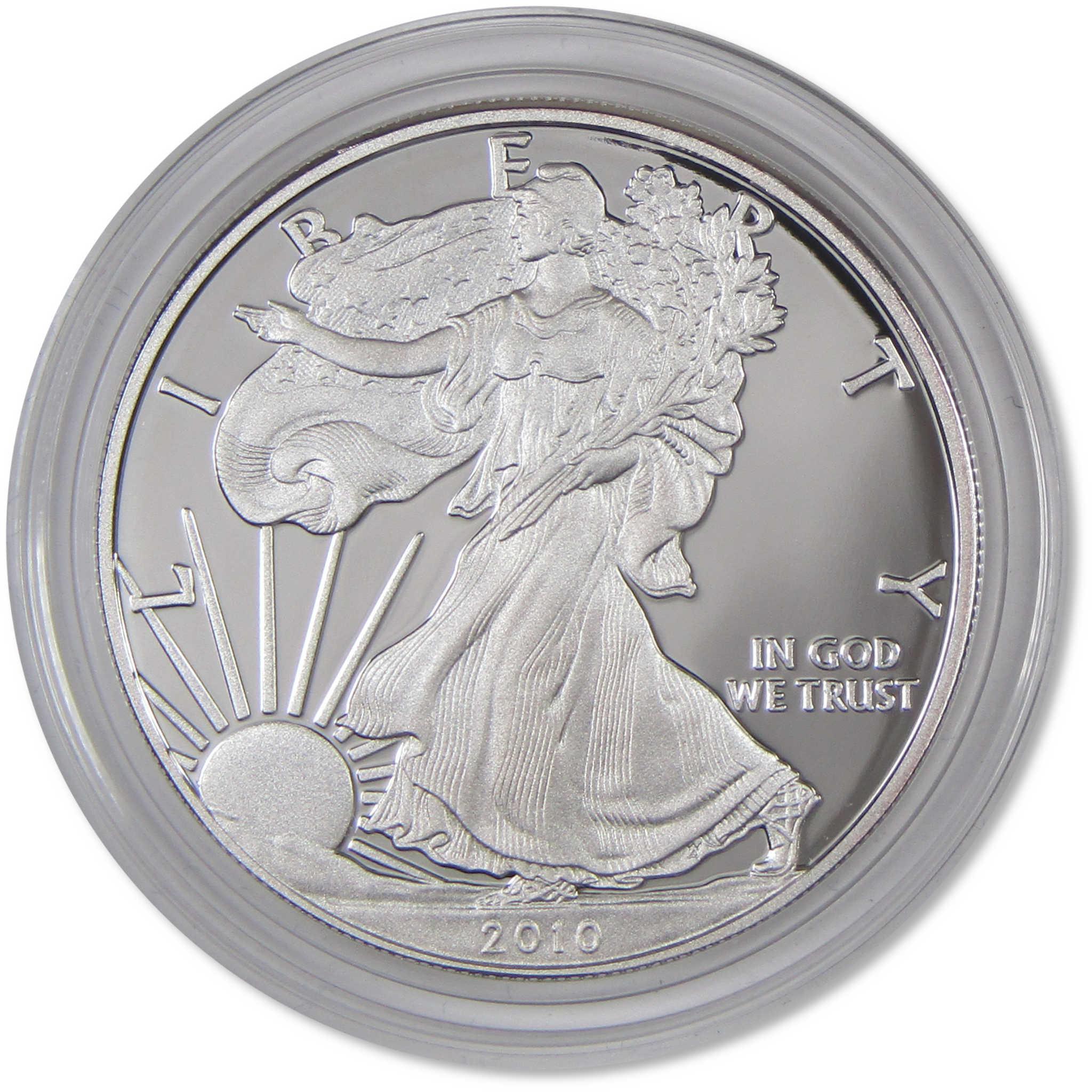 2010 W American Silver Eagle Choice Proof Bullion $1 Coin OGP COA