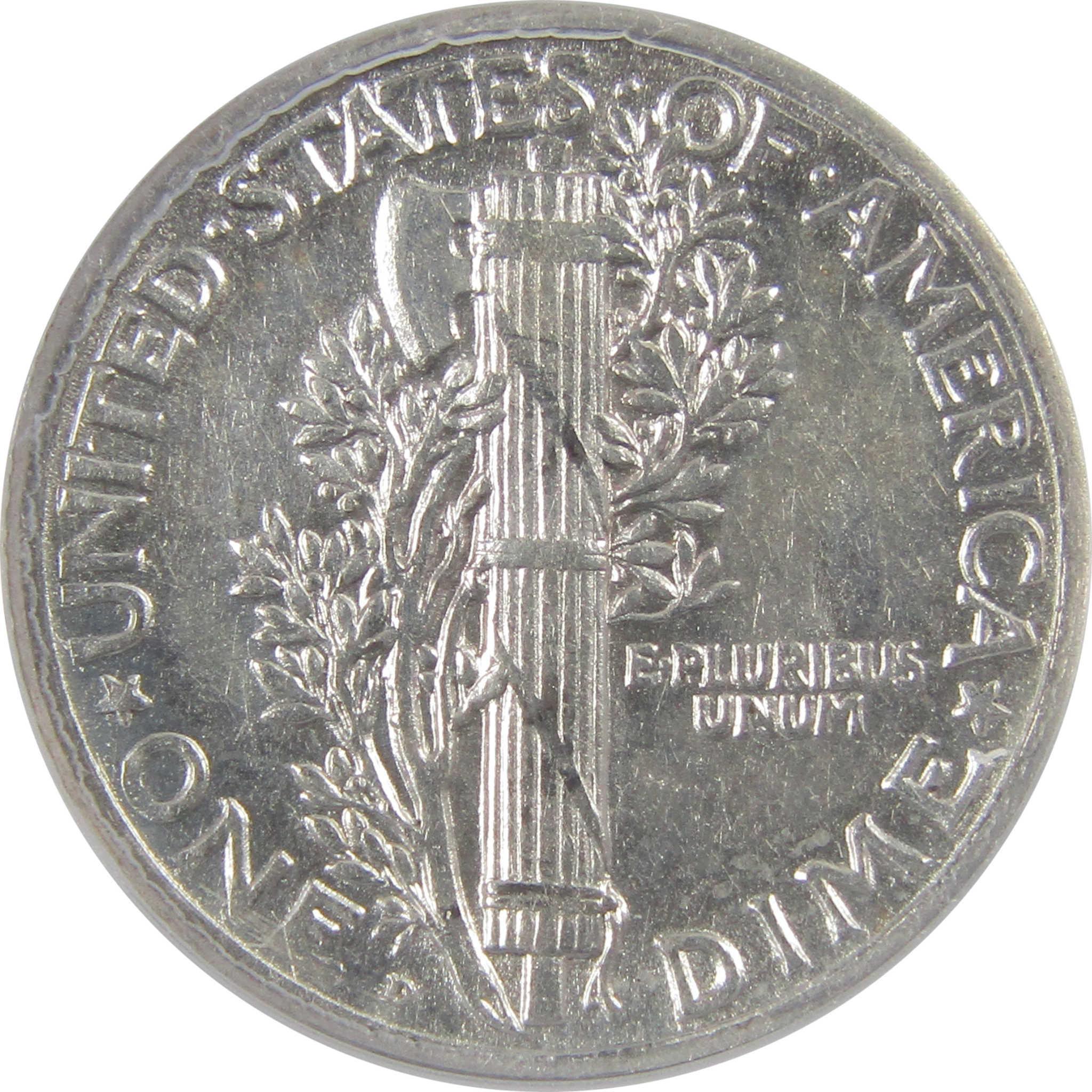 1920 D Mercury Silver Dime AU 50 Details ANACS 10c Coin SKU:I25479