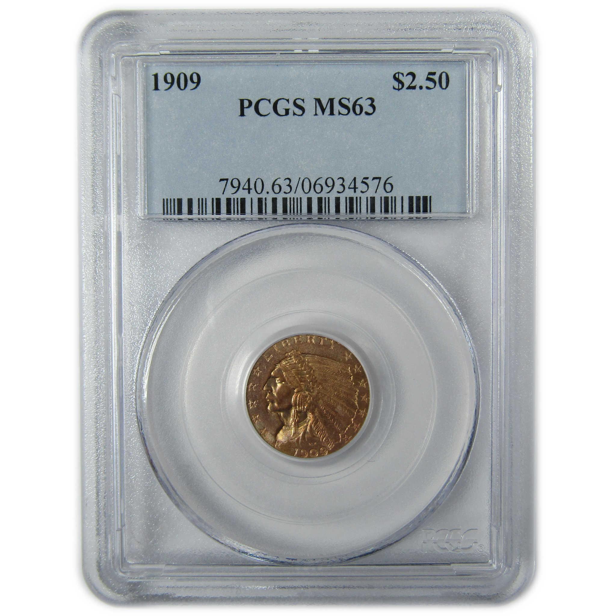 1909 Indian Head Gold Quarter Eagle MS 63 PCGS Uncirculated SKU:CP325