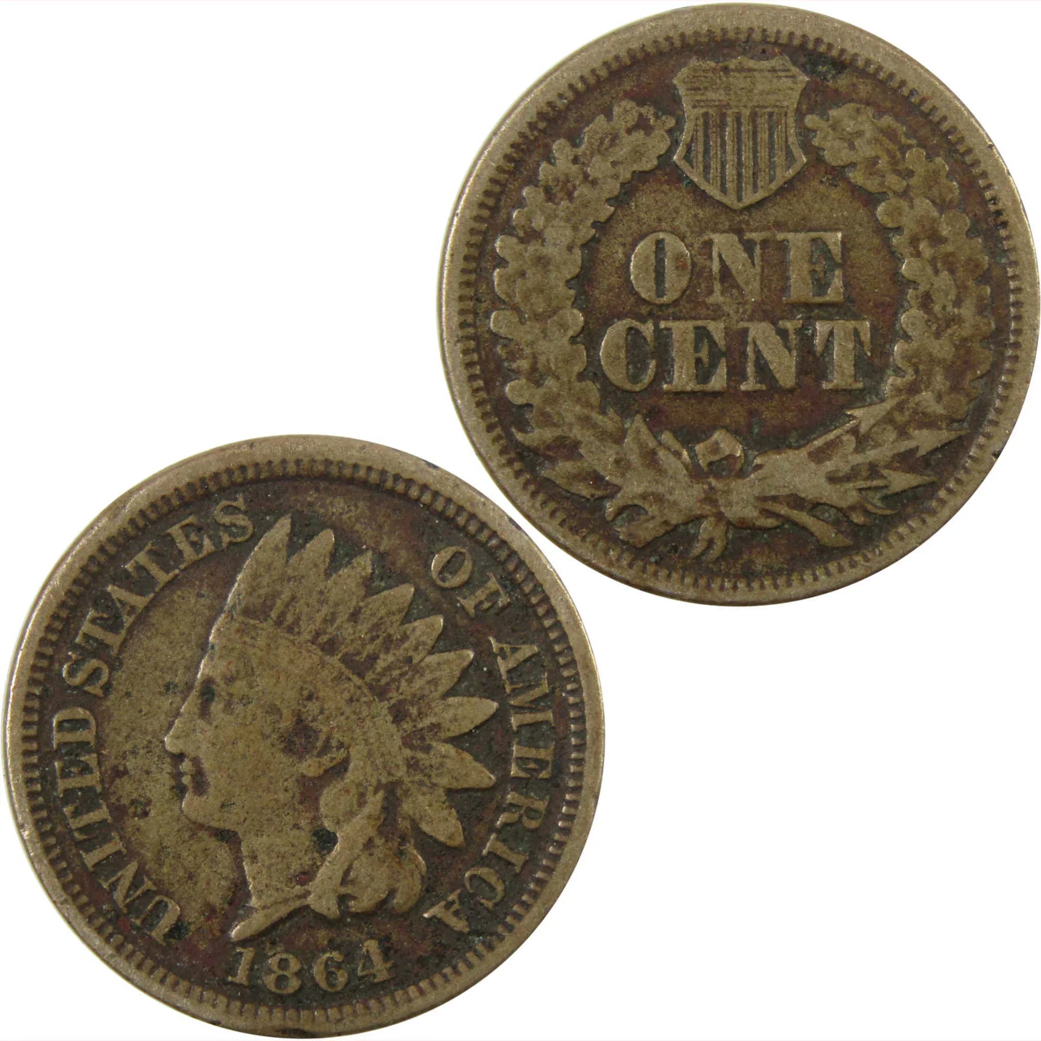 1864 Indian Head Copper-Nickel Cent VG Very Good Penny SKU:CP1126