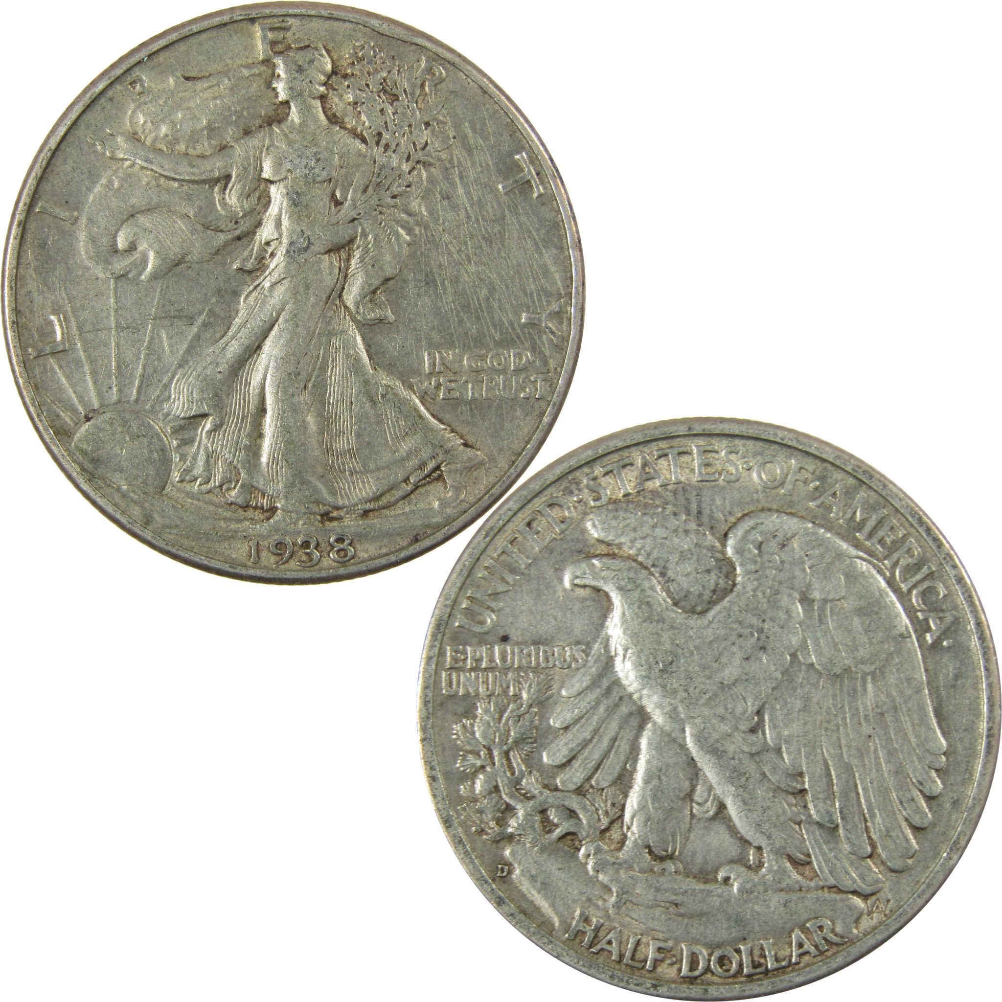 1938 D Liberty Walking 50c XF EF Extremely Fine Details SKU:CP202