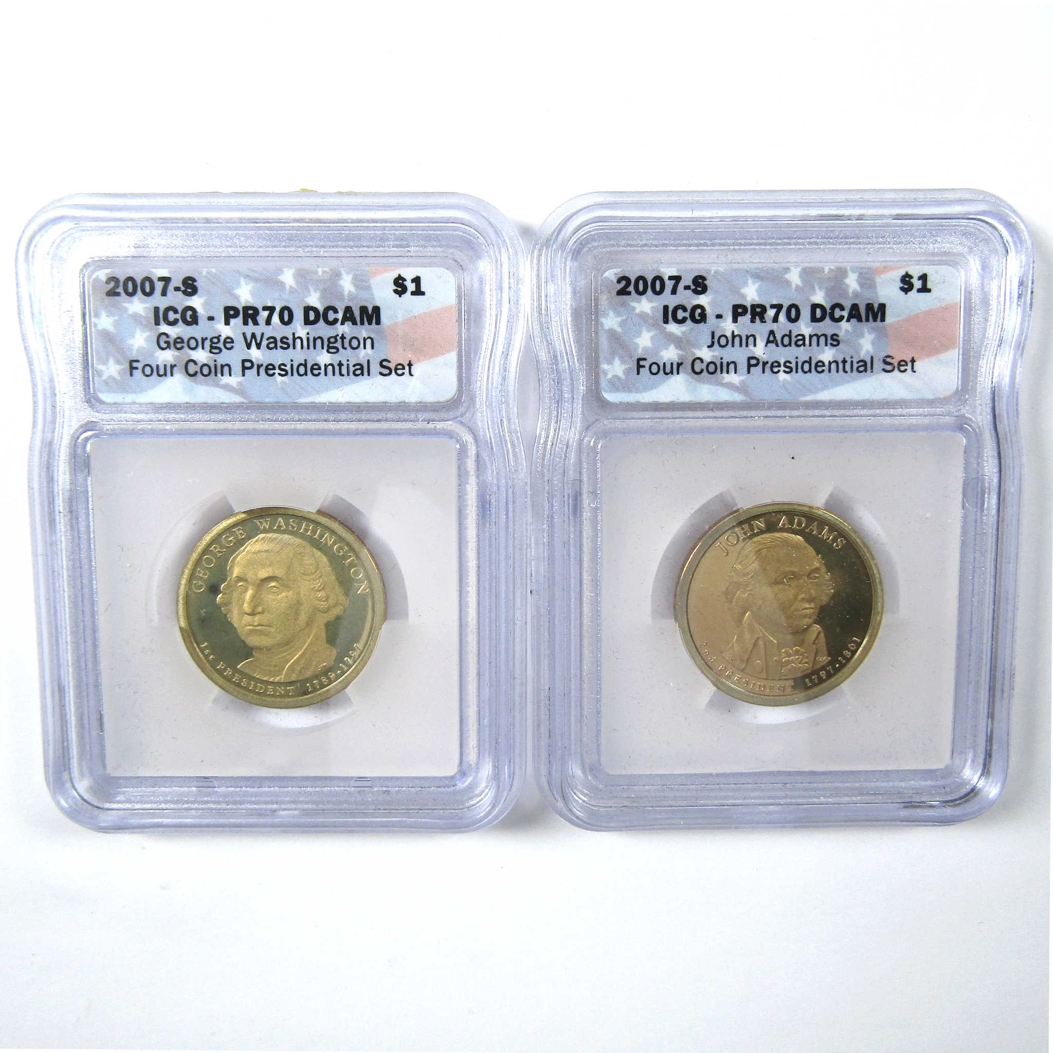 2007 Presidential Dollar 4 Coin Set PR 70 DCAM ICG SKU:CPC6615