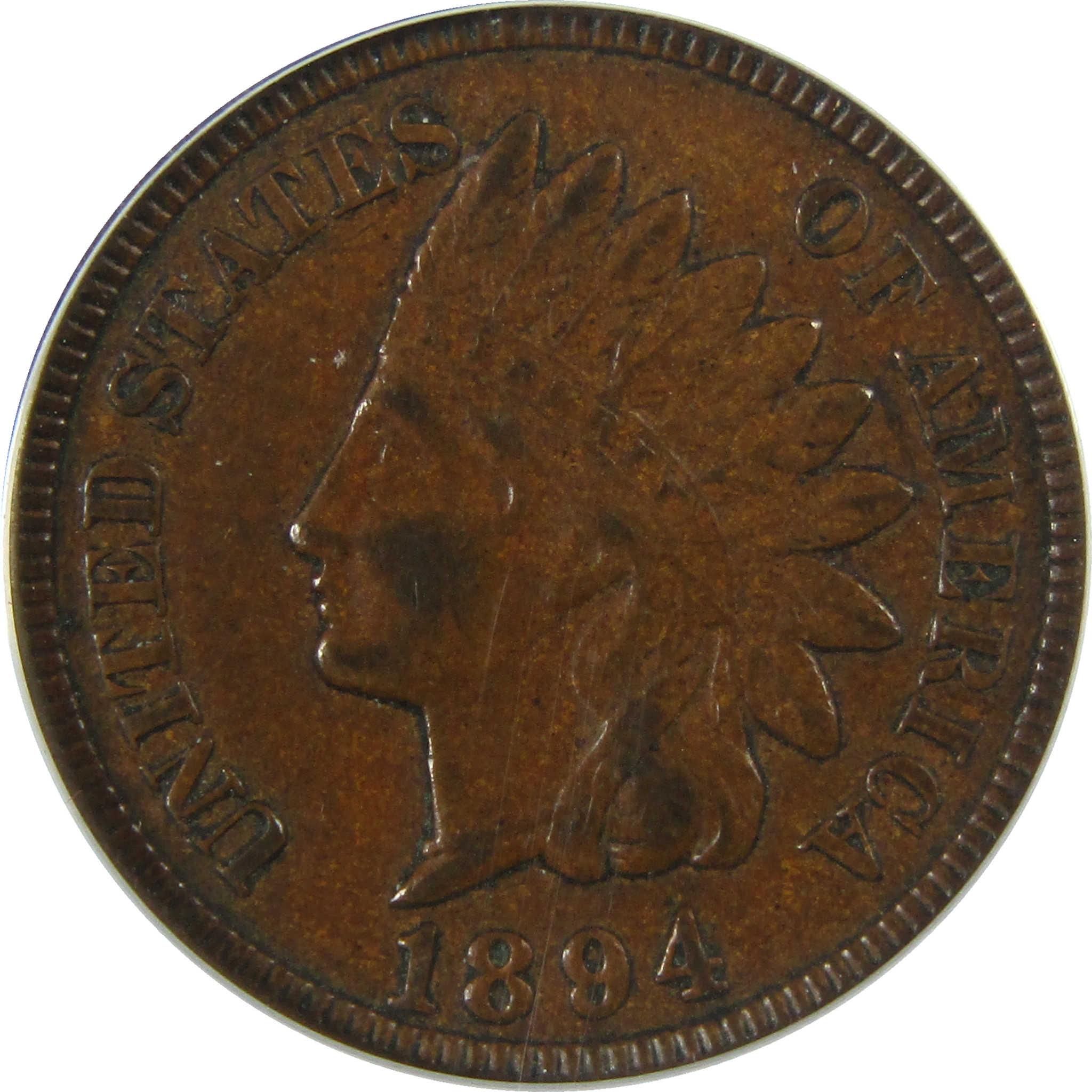 1894 Indian Head Cent EF 45 ANACS Penny 1c Coin Collectible SKU:I28068