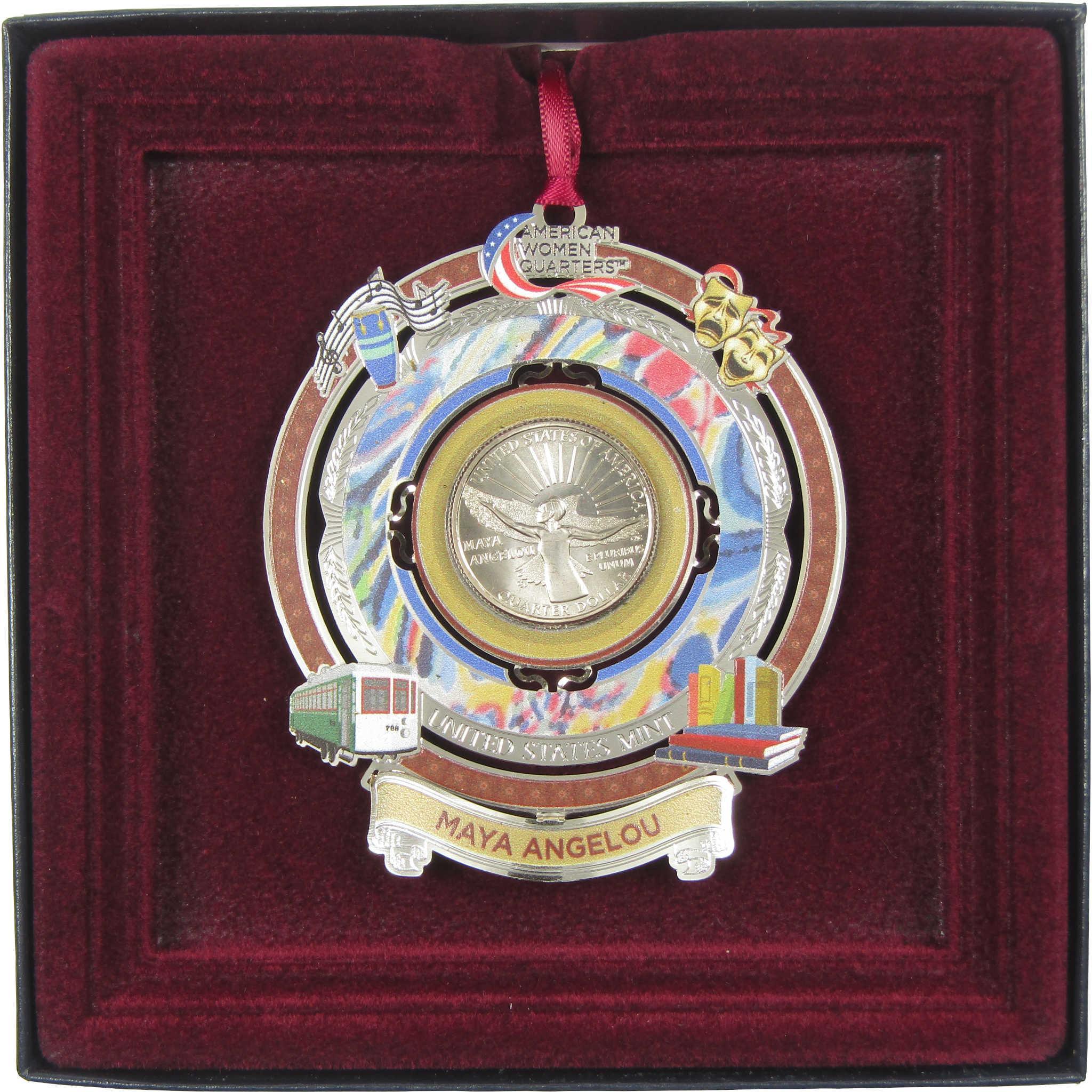 2022 Maya Angelou American Women Quarter Christmas Ornament OGP COA
