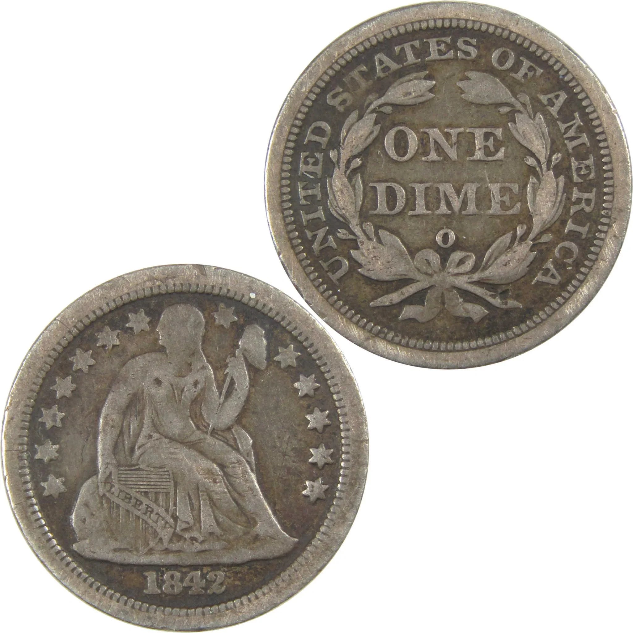 1842 O Seated Liberty Dime VF Very Fine Silver 10c Coin SKU:I19552