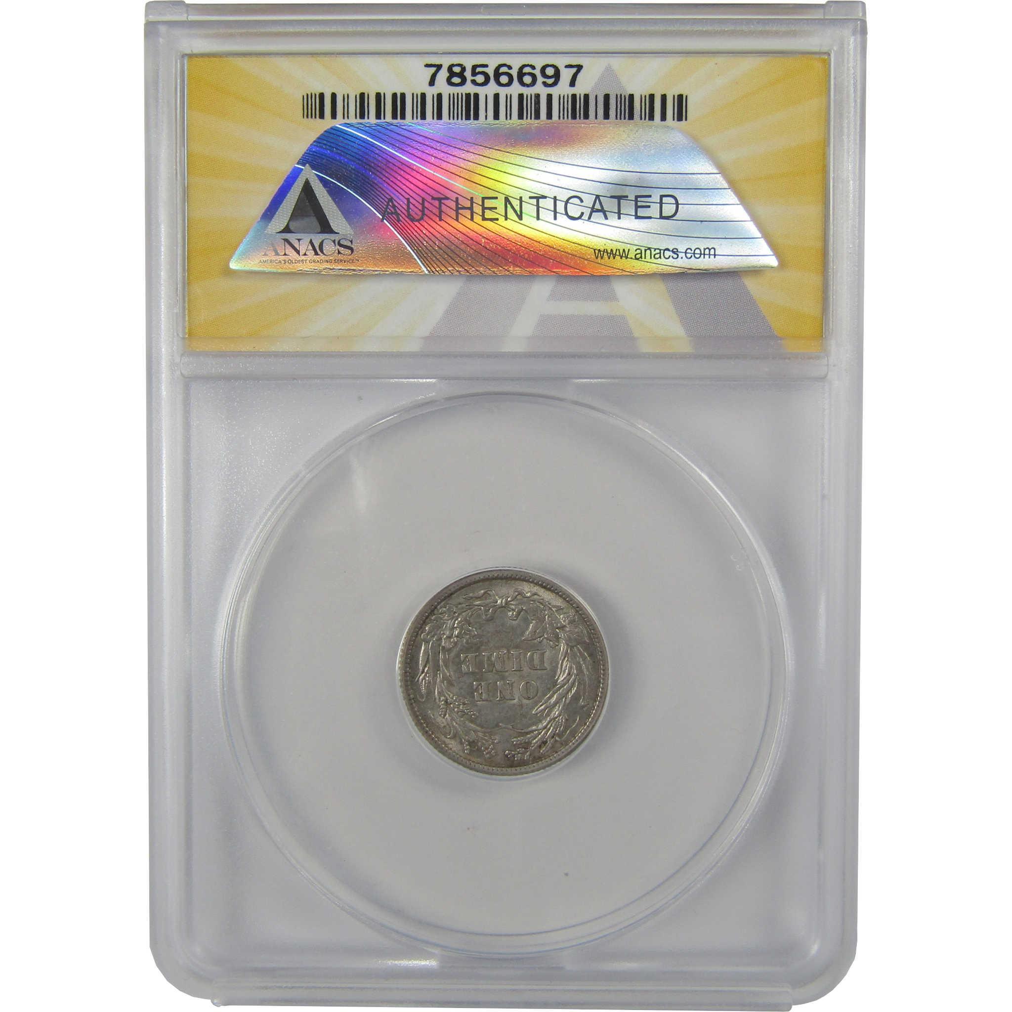 1914 Barber Dime AU 55 ANACS Silver 10c Coin SKU:CPC0840