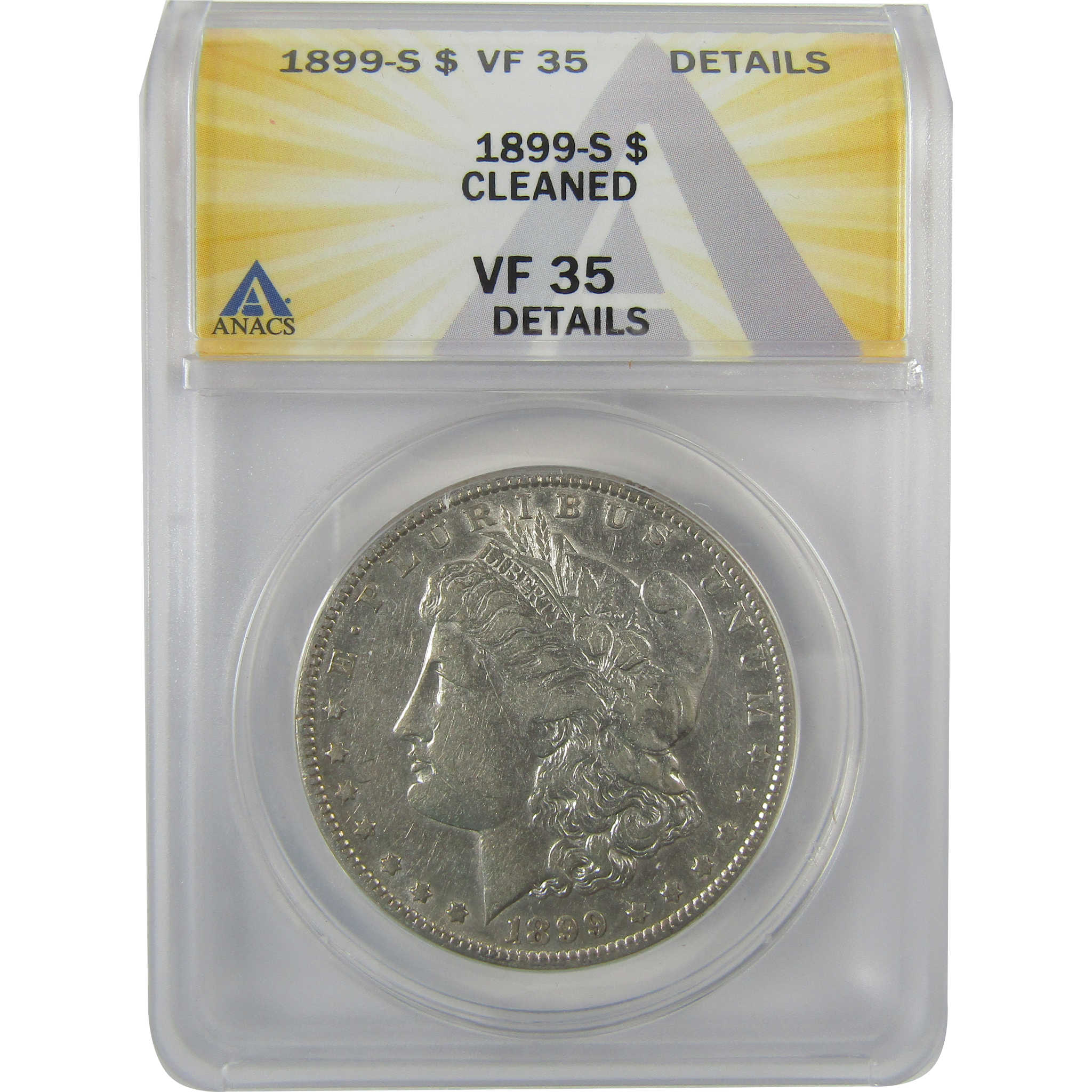 1899 S Morgan Dollar VF 35 Details ANACS Silver $1 Coin SKU:I19055 - Morgan coin - Morgan silver dollar - Morgan silver dollar for sale - Profile Coins & Collectibles