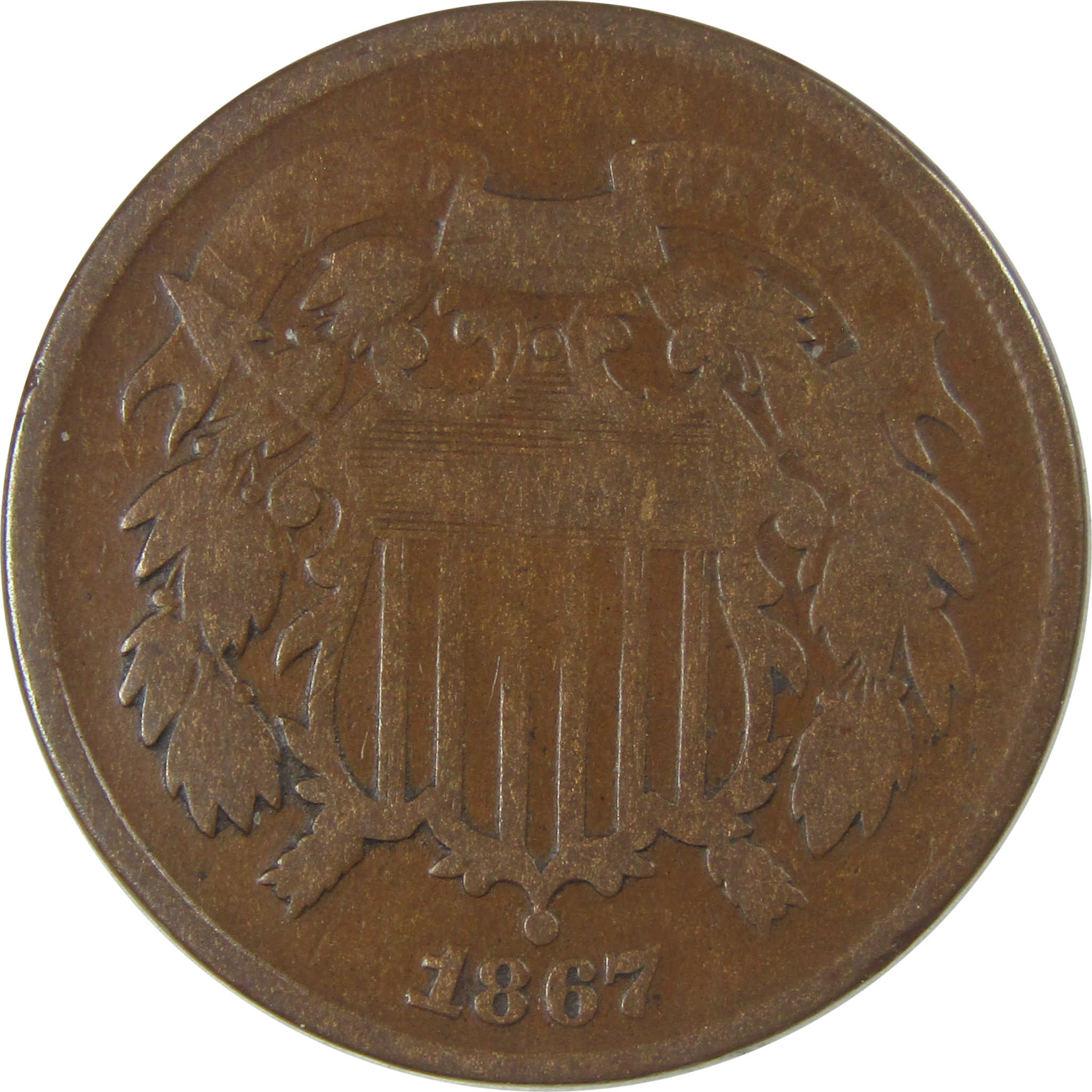 1867 Two Cent Piece G Good 2c Coin SKU:CP30