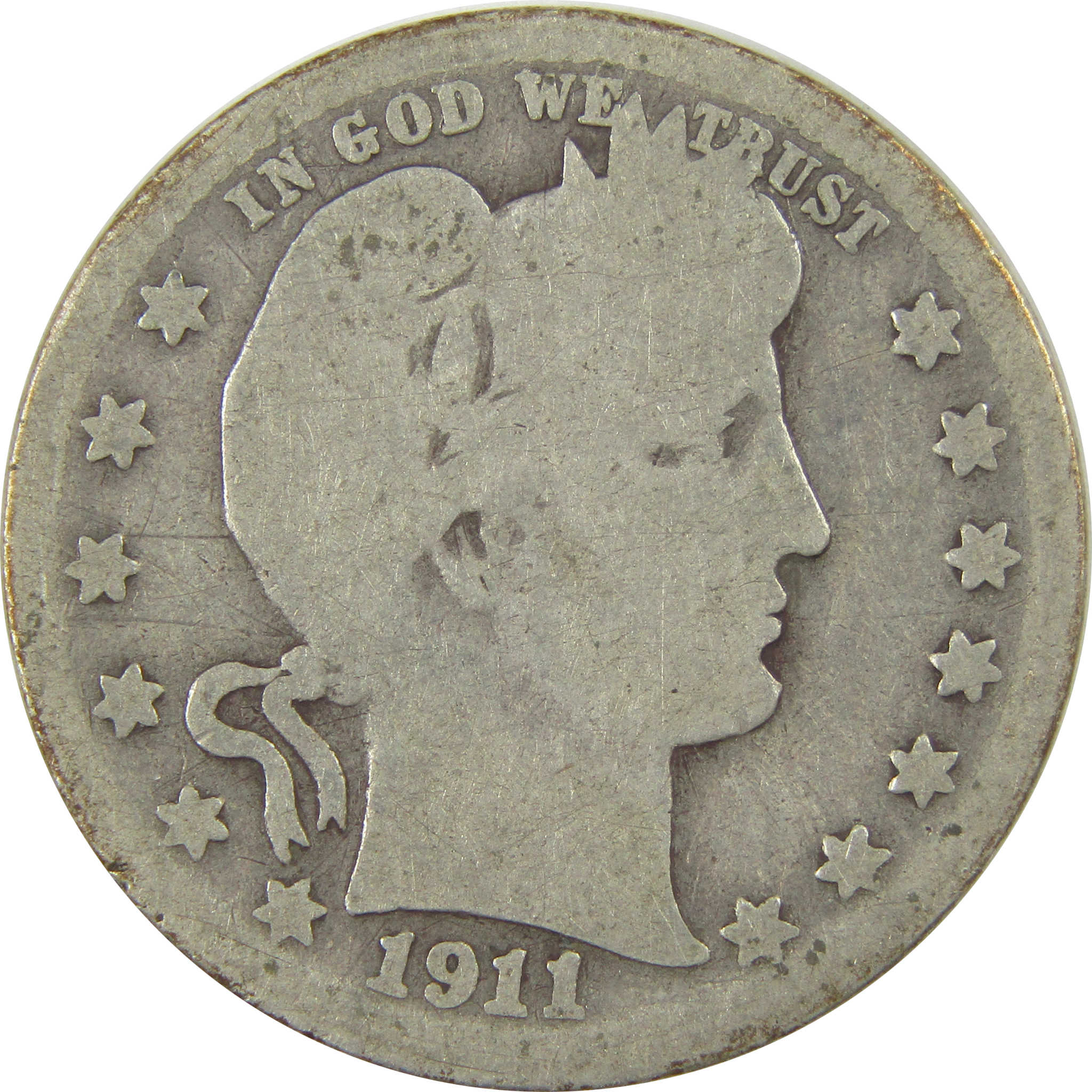 1911 D Barber Quarter AG About Good Silver 25c Coin SKU:I21836