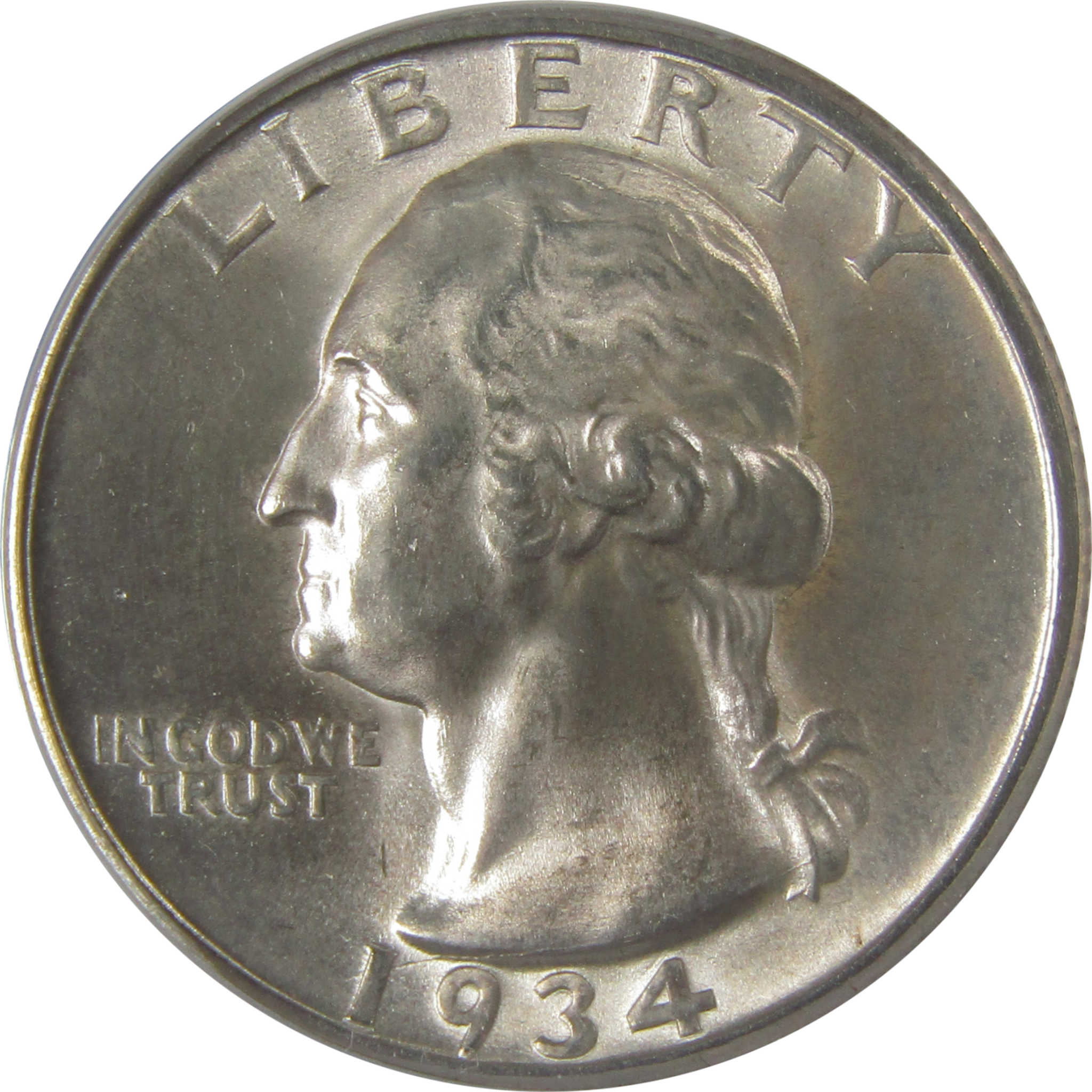 1934 D Heavy Motto Washington Quarter MS 63 ANACS Silver SKU:I23639